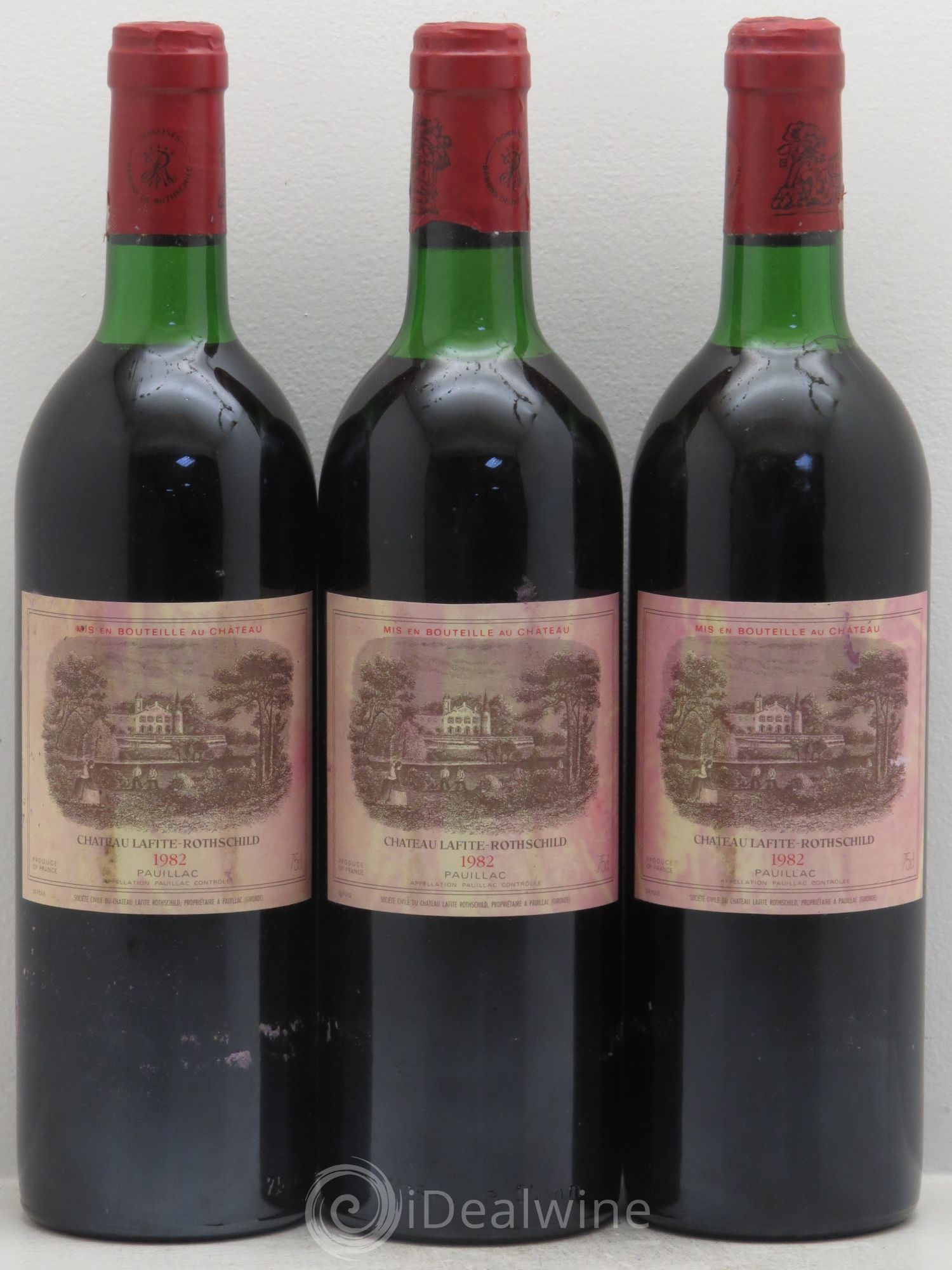 Château Lafite Rothschild 1er Grand Cru Classé 1982 - Lot de 3 bouteilles - 0