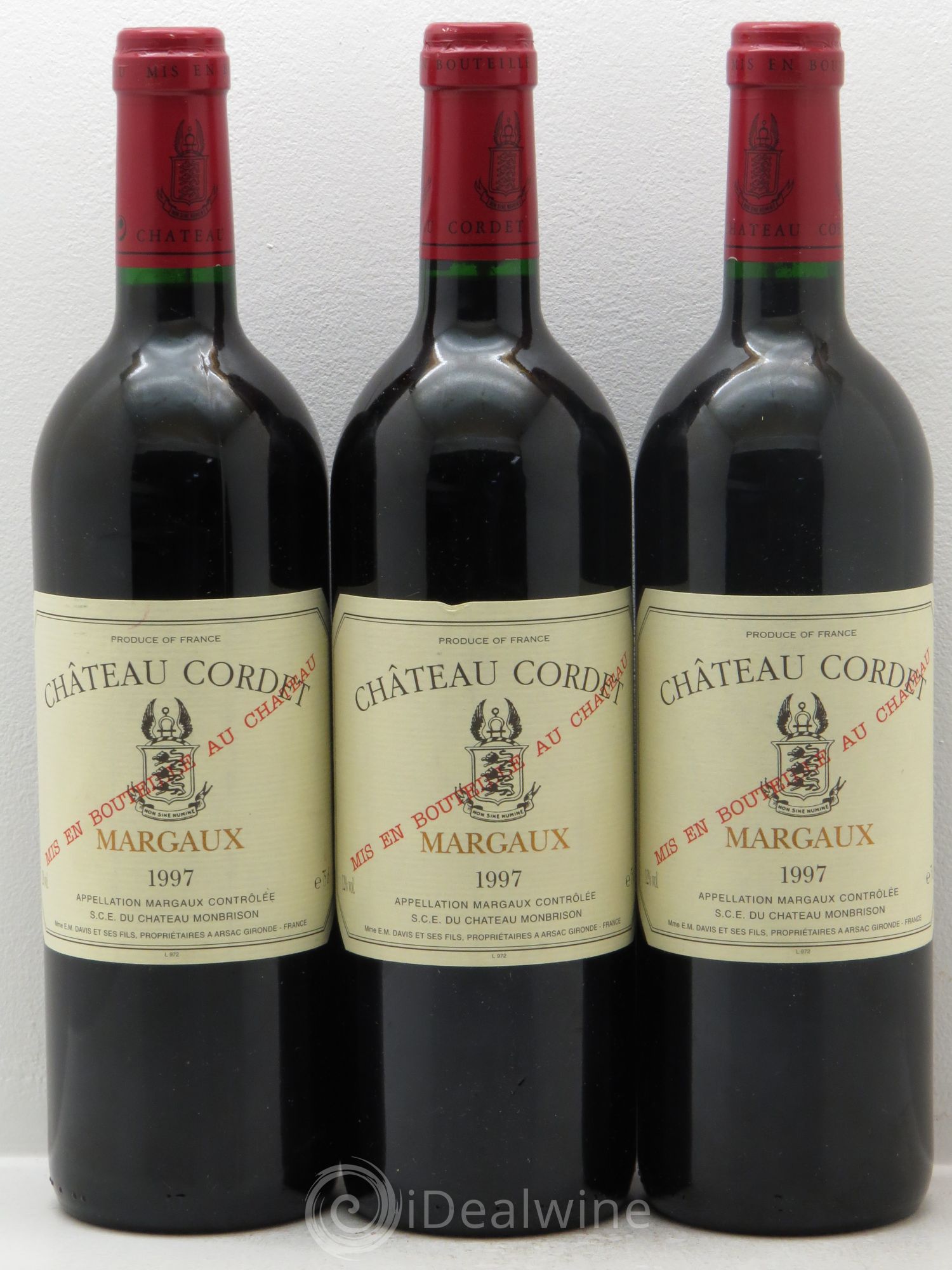 Bordeaux Château Cordet - Margaux 1997 - Posten von 3 Flaschen - 0