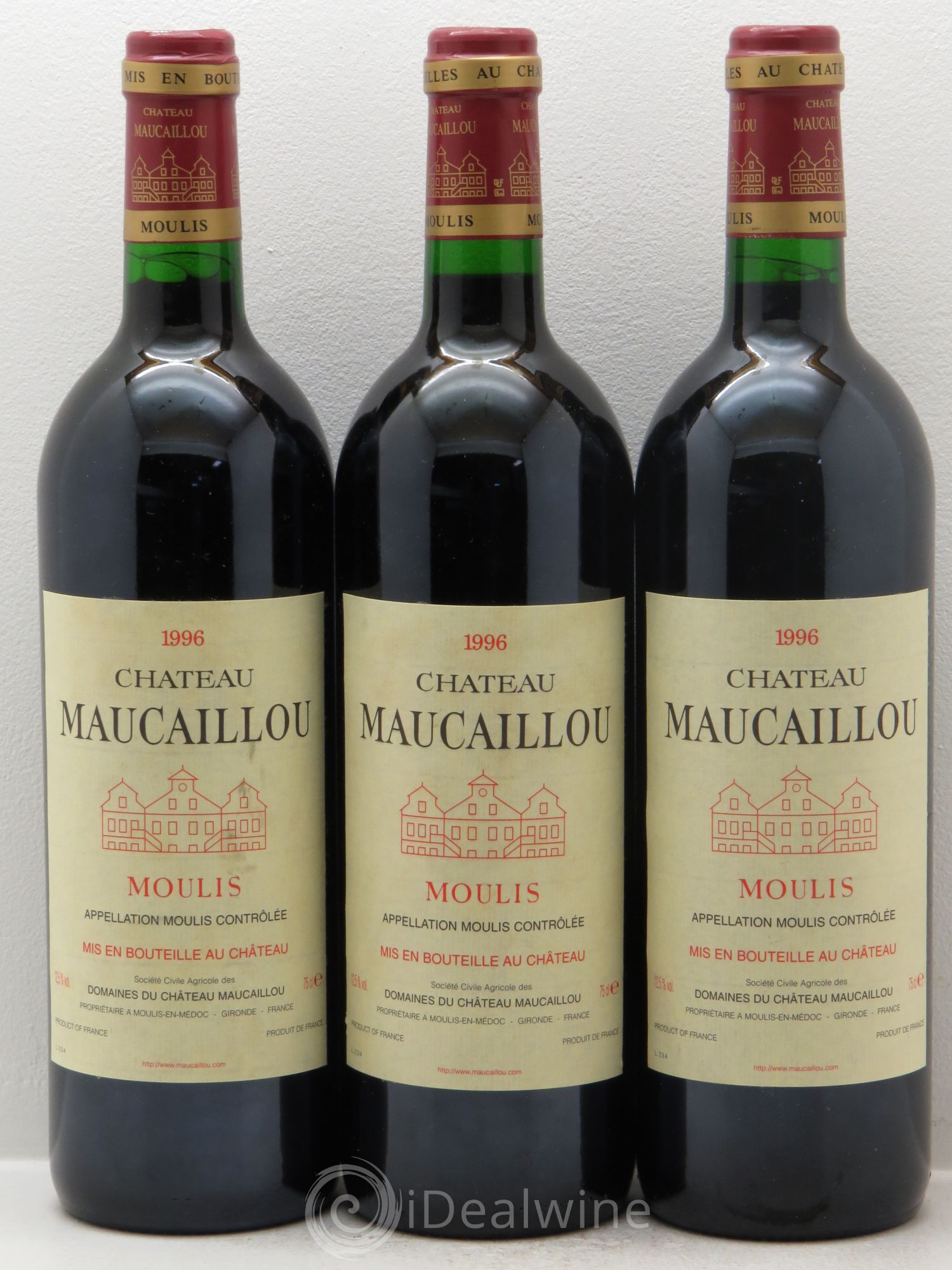 Château Maucaillou 1996 - Lot de 3 bouteilles - 0