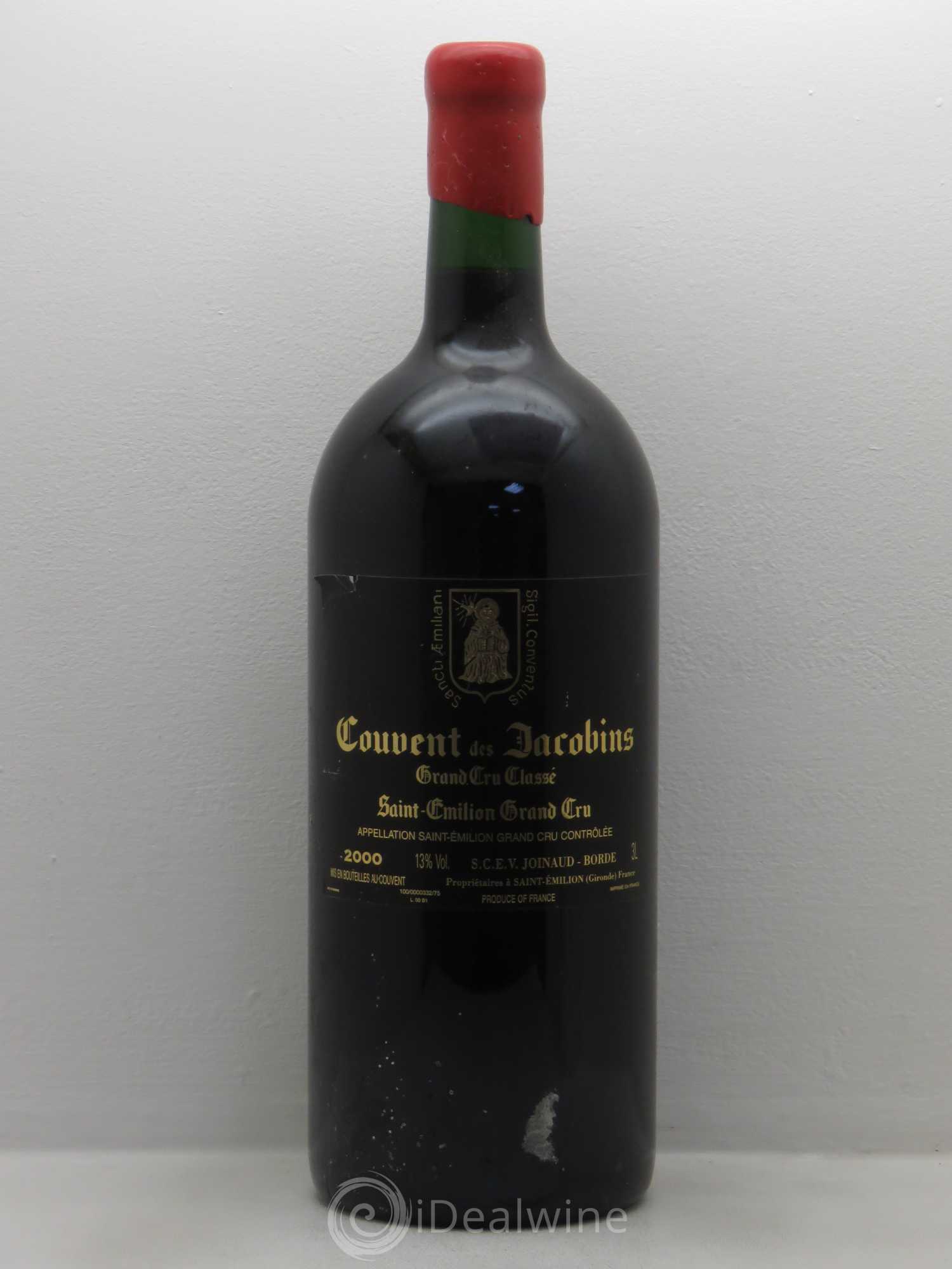 Château Couvent des Jacobins Grand Cru Classé 2000 - Lot de 1 double magnum - 0