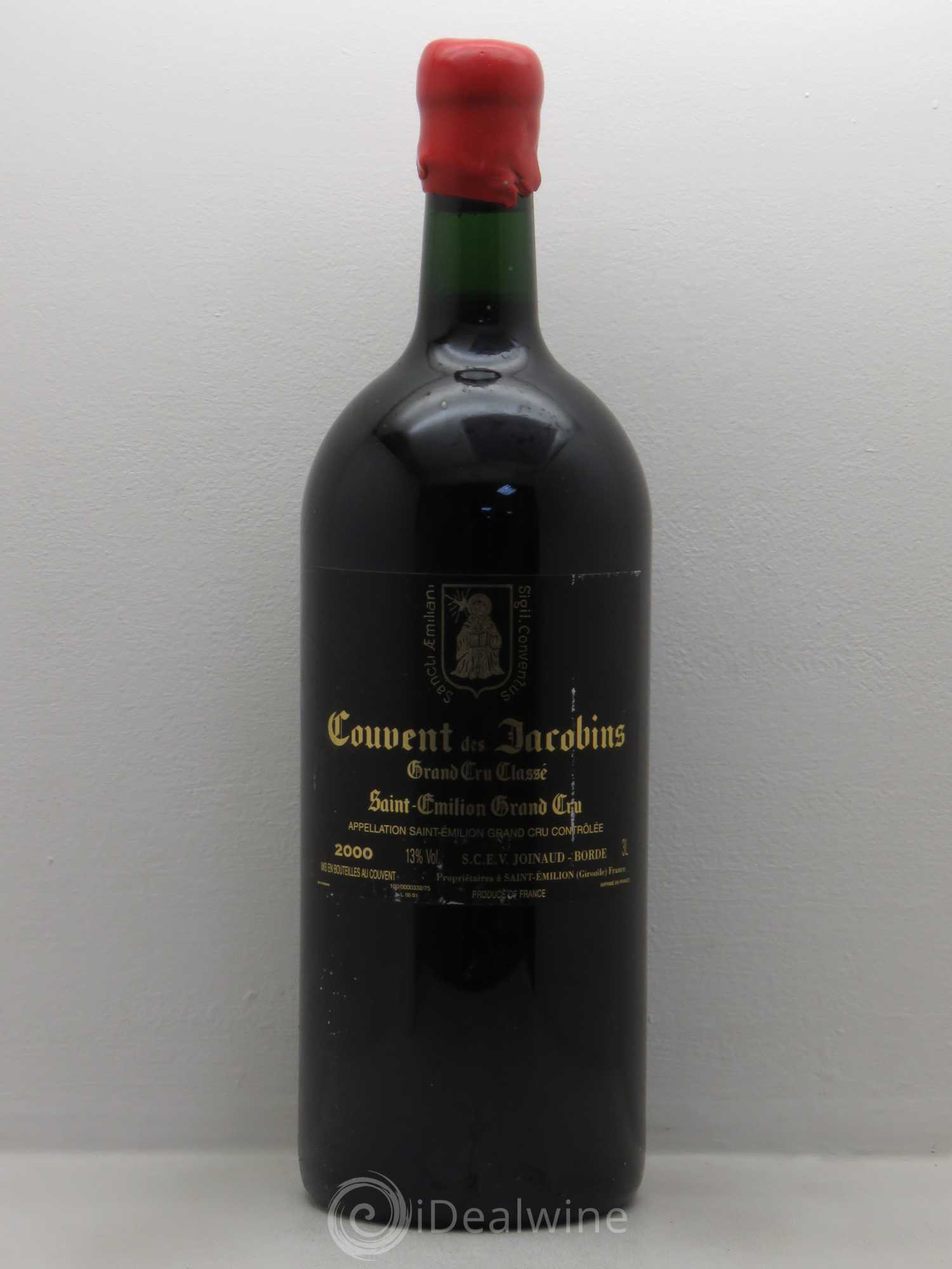 Château Couvent des Jacobins Grand Cru Classé 2000 - Lot de 1 double magnum - 0
