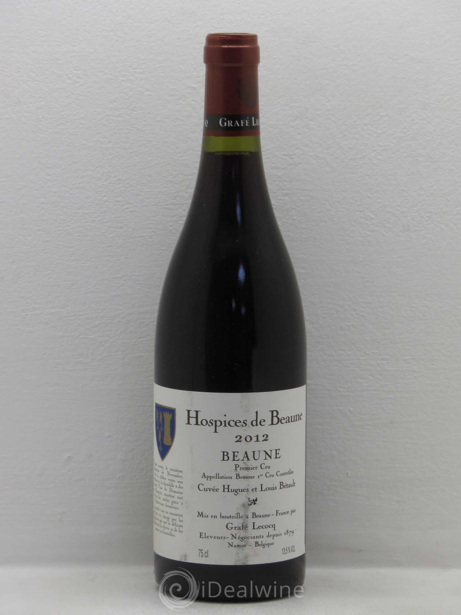 Beaune 1er Cru Hospices de Beaune Cuvée Hugues et Louis Bétault 2012 - Posten von 1 Flasche - 0