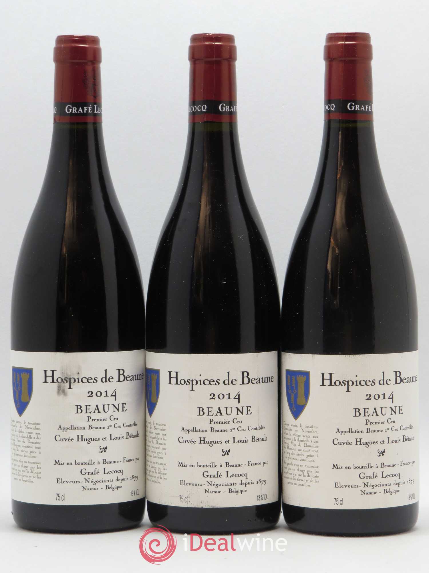 Beaune 1er Cru Hugues et Louis Bétault Grafé Lecocq  2014 - Posten von 6 Flaschen - 1