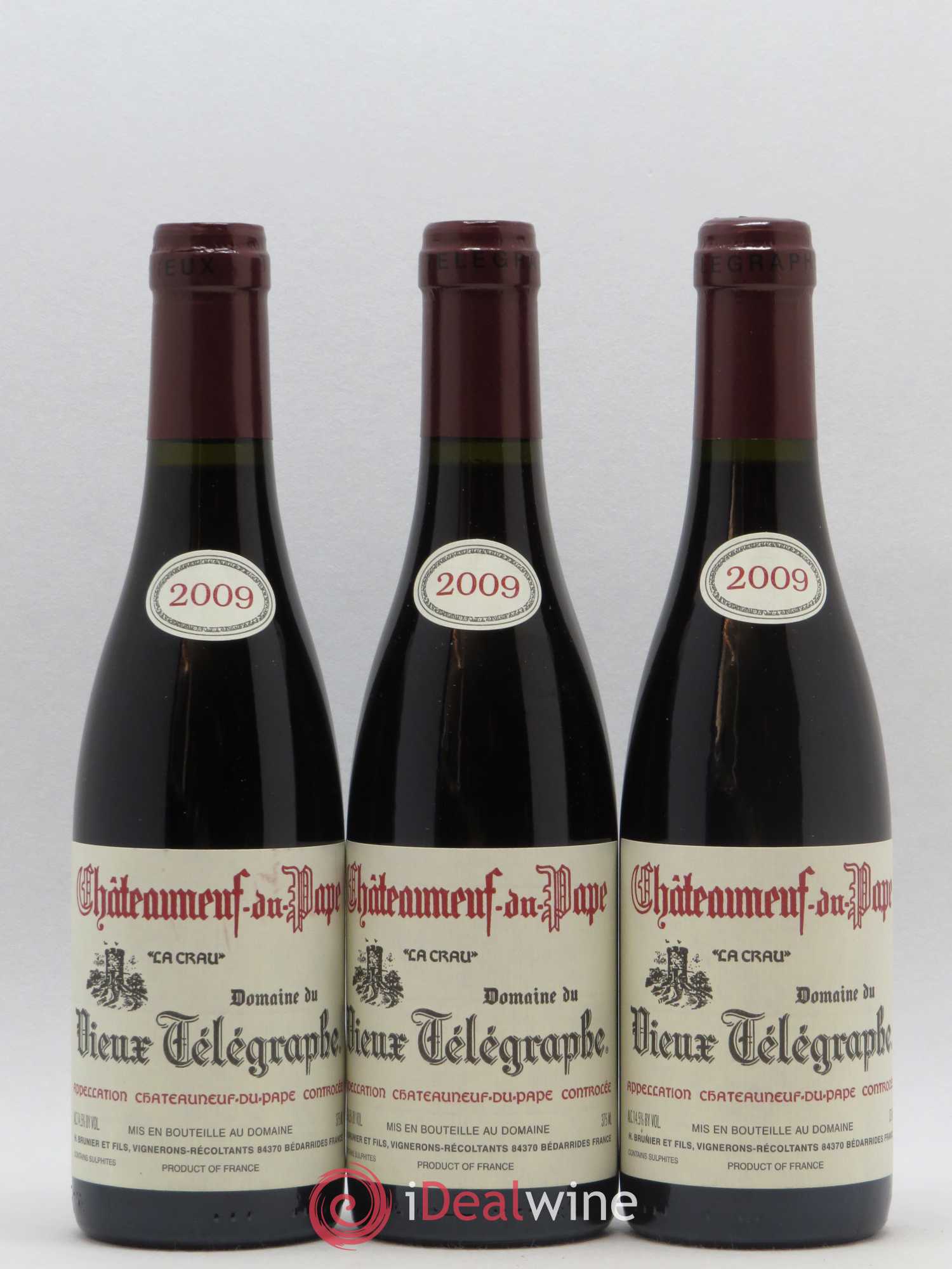 Châteauneuf-du-Pape Vieux Télégraphe (Domaine du) Vignobles Brunier La Crau 2009 - Lot de 6 demi bouteilles - 1