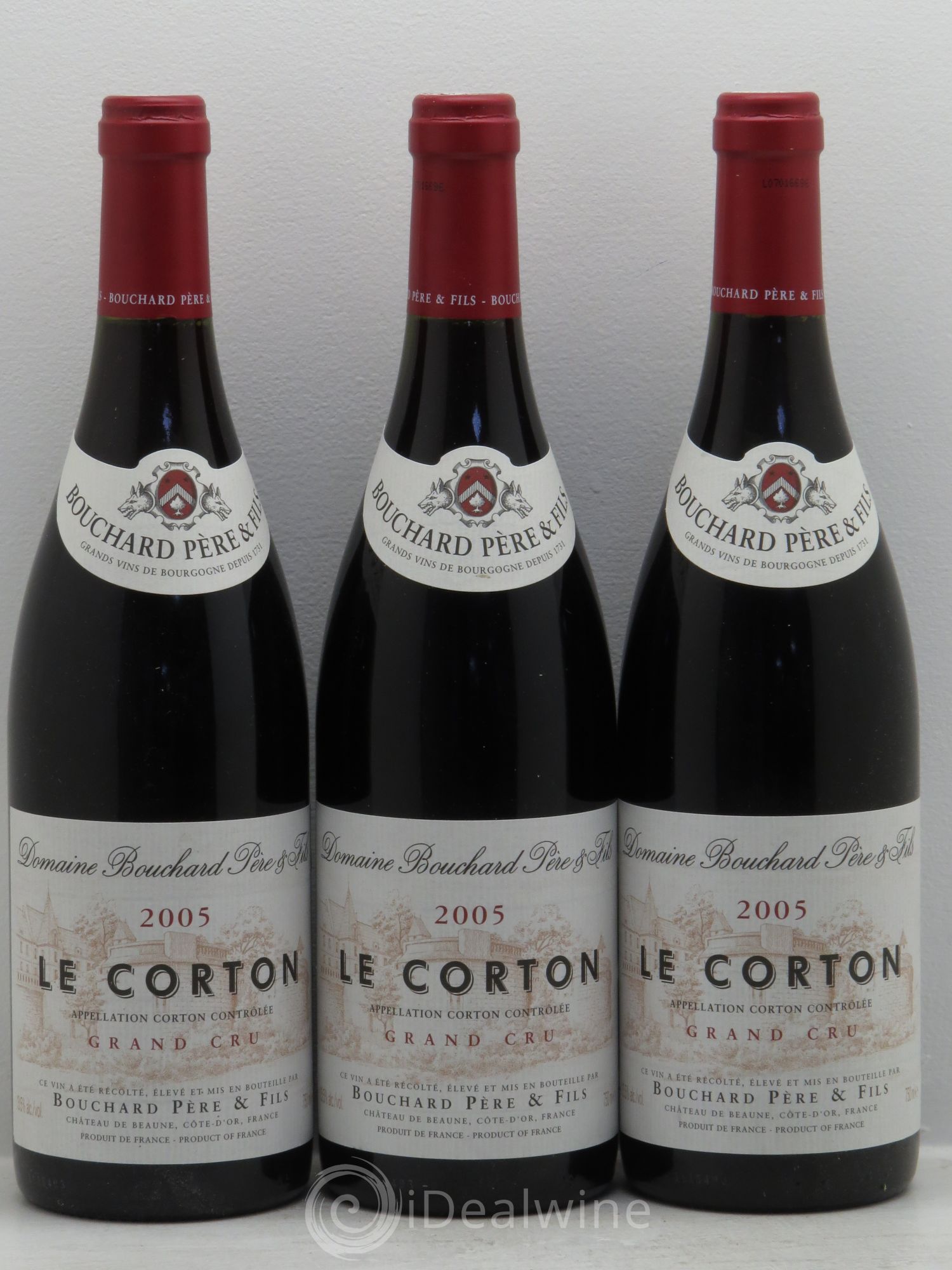 Corton Grand Cru Le Corton Bouchard Père & Fils 2005 - Lot de 3 bouteilles - 0