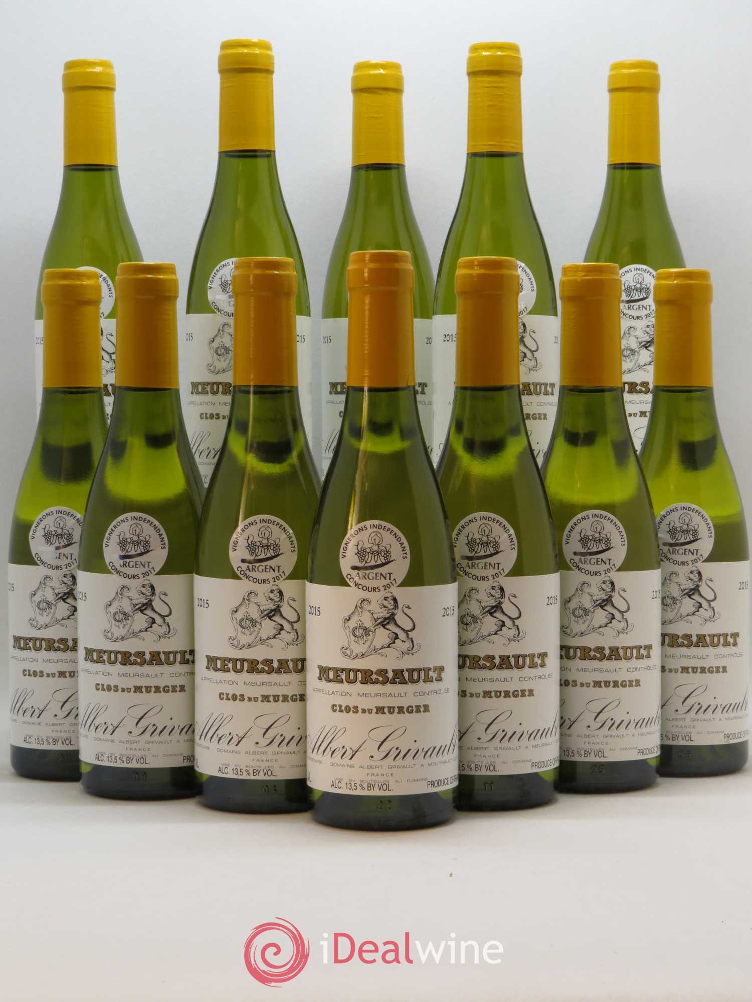 Meursault Clos du Murger Albert Grivault 2015 - Lot de 12 demi bouteilles - 0