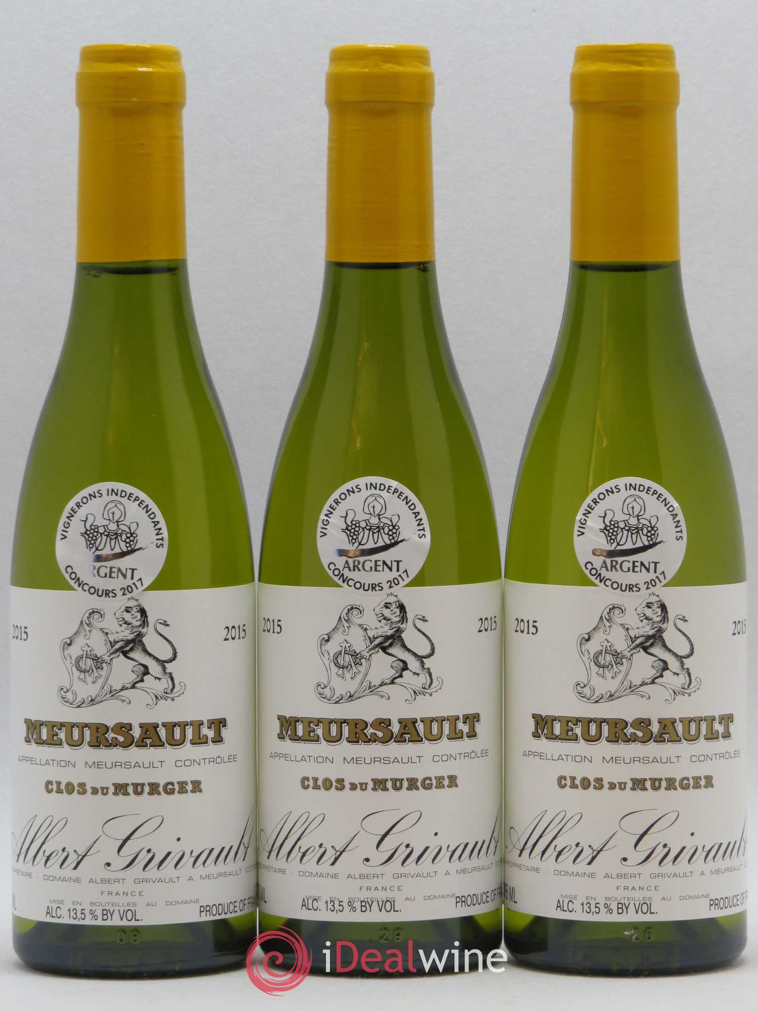 Meursault Clos du Murger Albert Grivault 2015 - Posten von 6 Demi-Flaschen - 1
