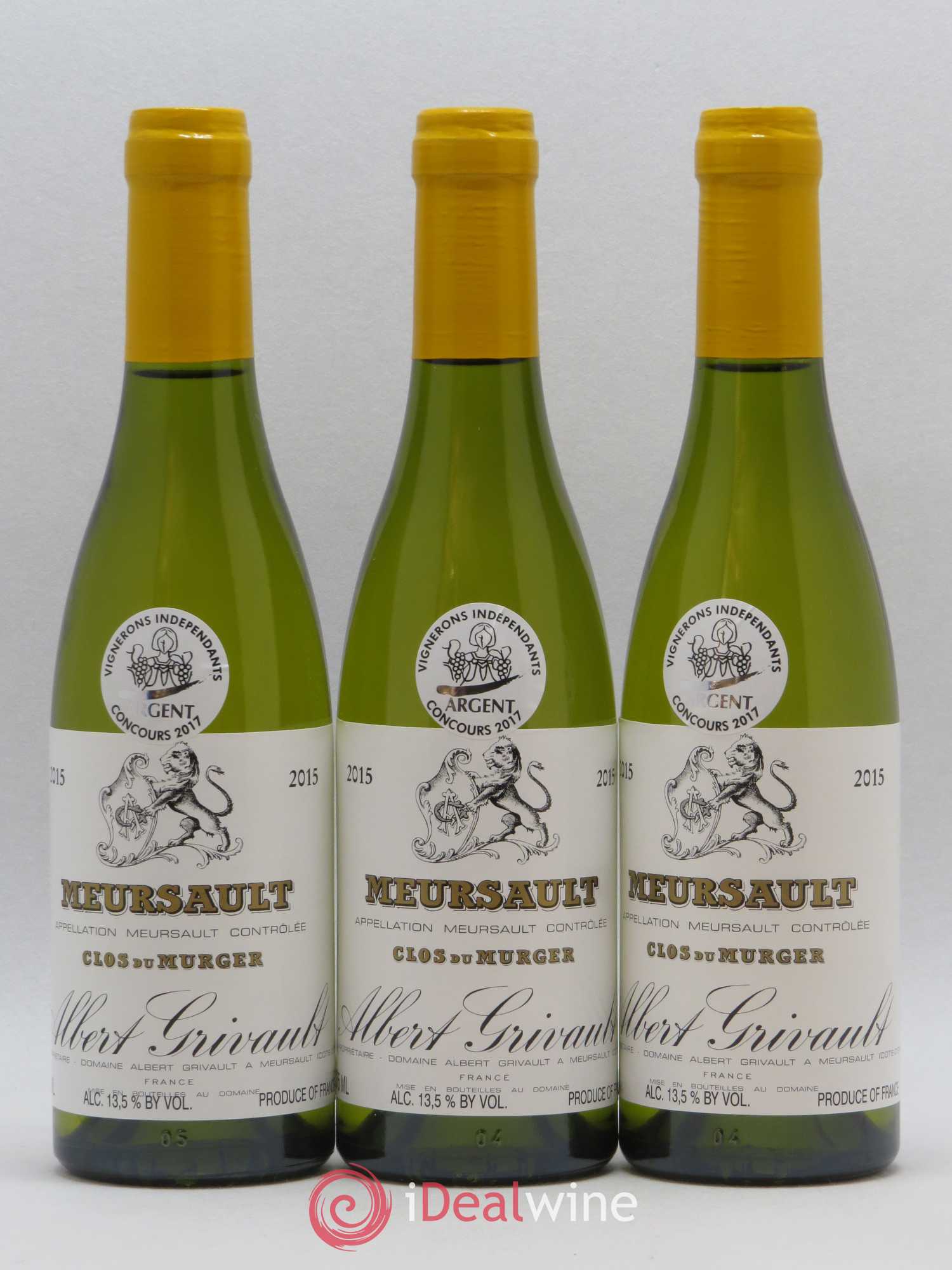 Meursault Clos du Murger Albert Grivault 2015 - Lot de 6 demi bouteilles - 2