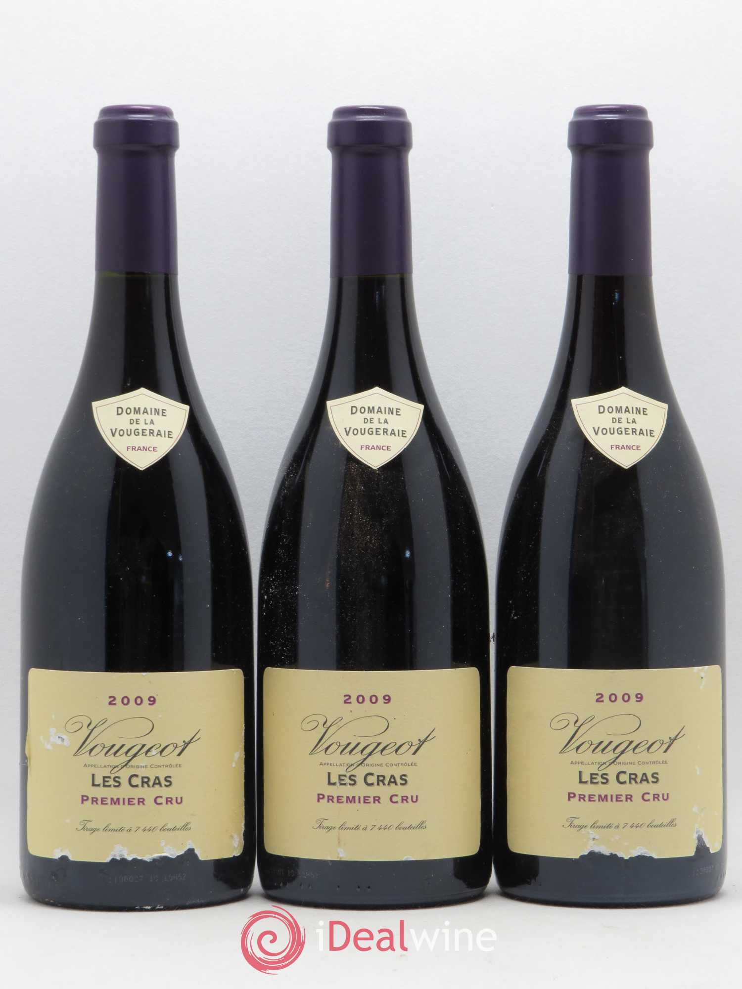 Vougeot 1er Cru Les Cras Domaine de La Vougeraie 2009 - Posten von 3 Flaschen - 0