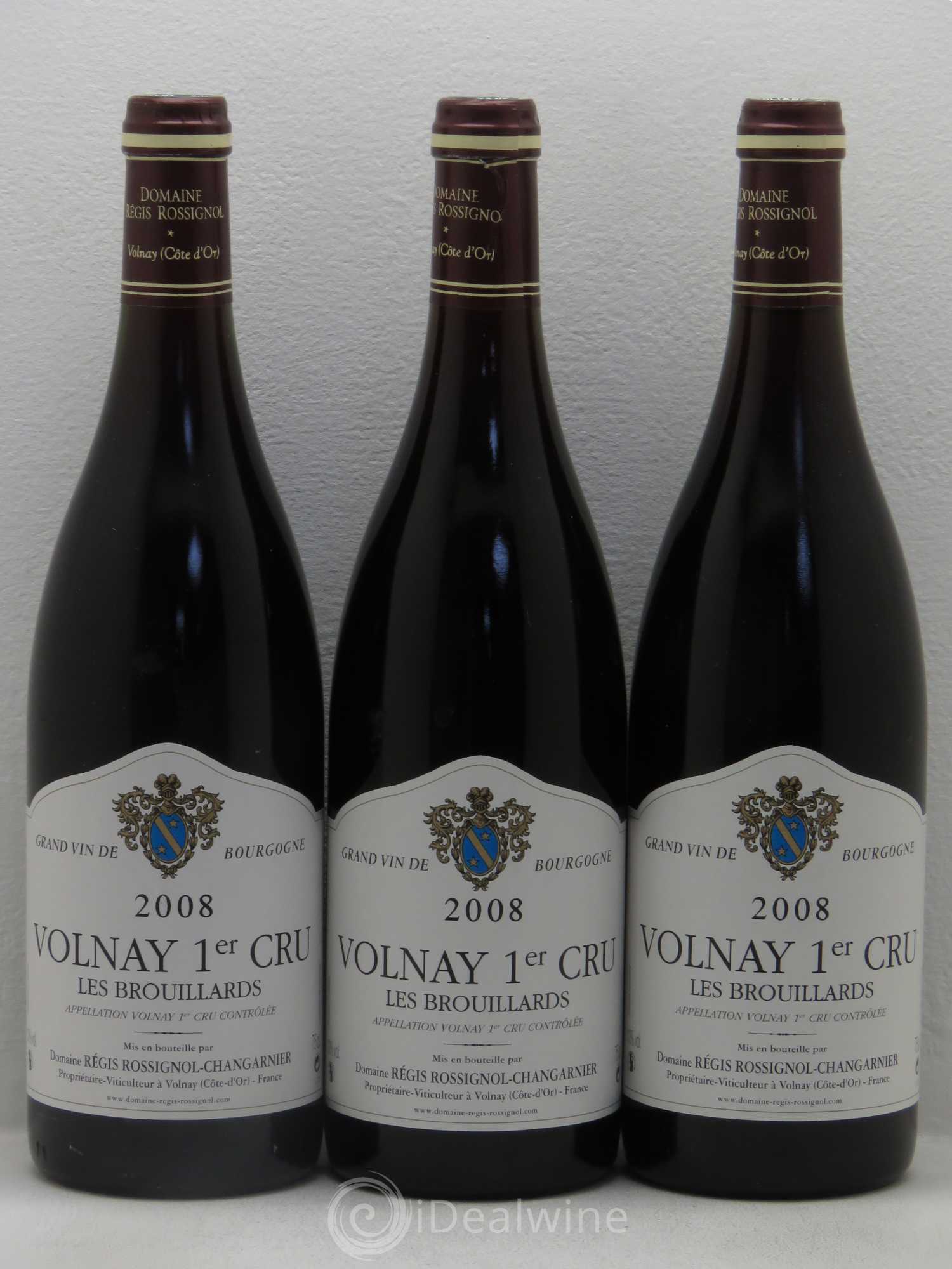 Volnay 1er Cru Régis Rossignol Changarnier (sans prix de réserve) 2008 - Posten von 3 Flaschen - 0