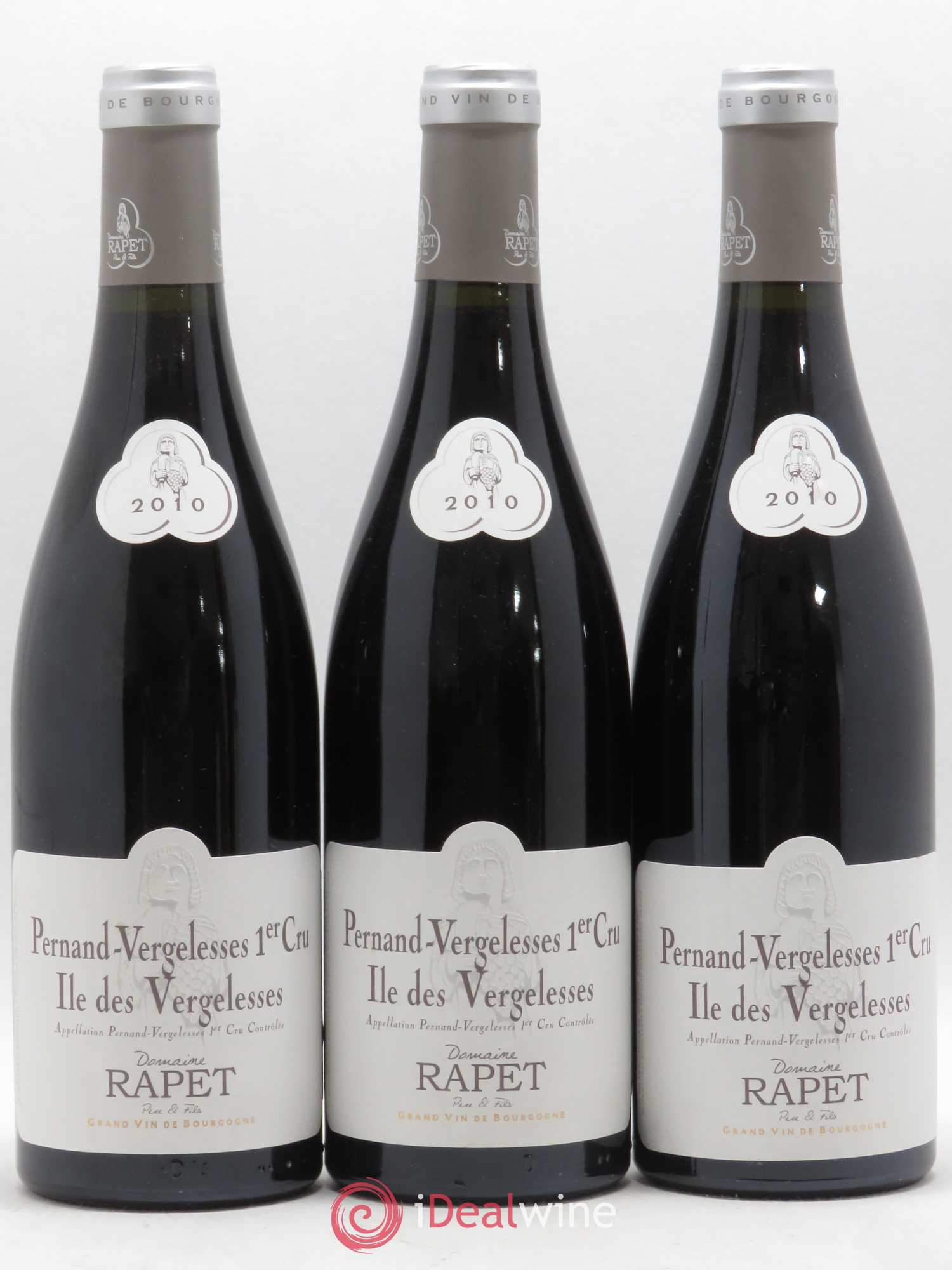 Pernand-Vergelesses 1er Cru Ile des Vergelesses Rapet Pere et Fils 2010 - Posten von 3 Flaschen - 0