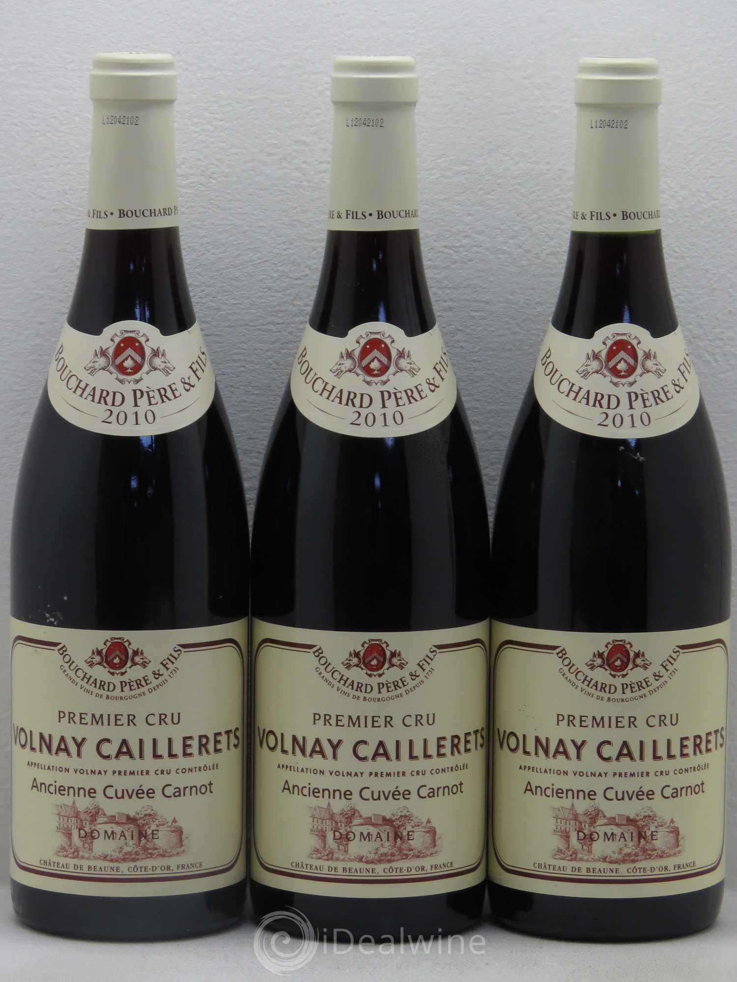 Volnay 1er Cru Caillerets - Ancienne Cuvée Carnot Bouchard Père & Fils 2010 - Lot de 3 bouteilles - 0