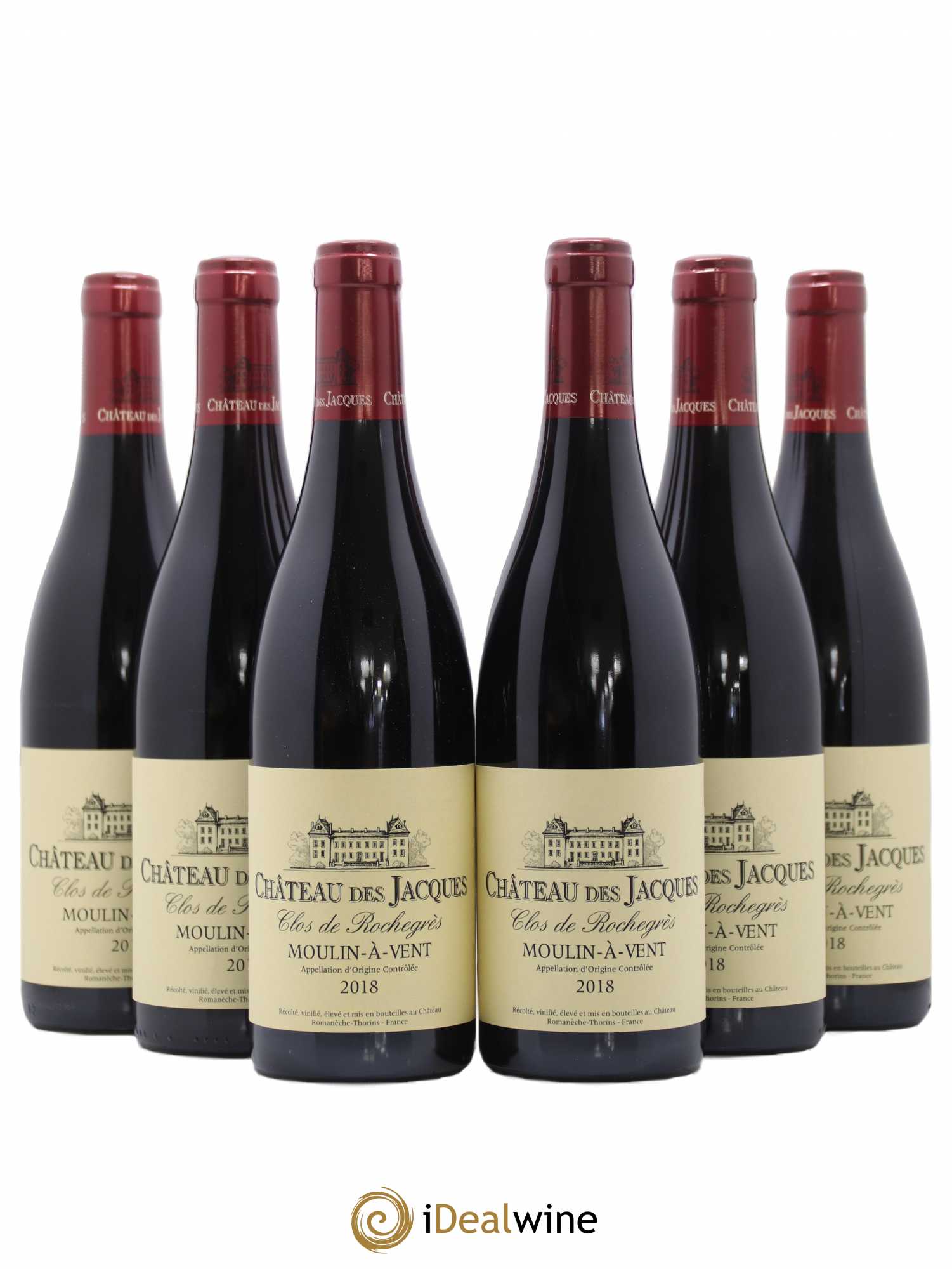 Moulin-à-Vent Clos de Rochegrès Château des Jacques 2018 - Lot de 6 bouteilles - 0