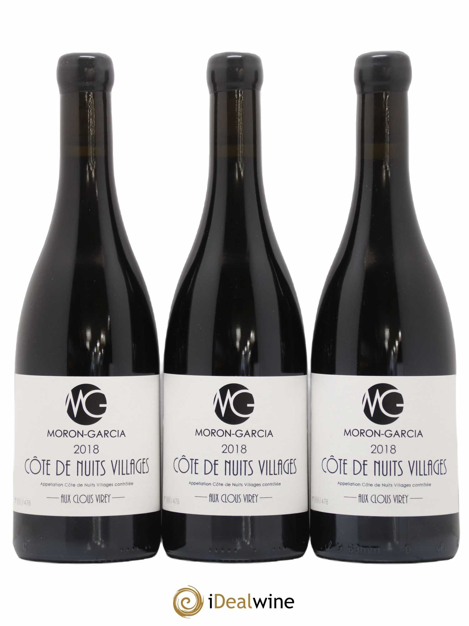 Côte de Nuits-Villages Aux Clous Virey Moron-Garcia 2018 - Posten von 3 Flaschen - 0