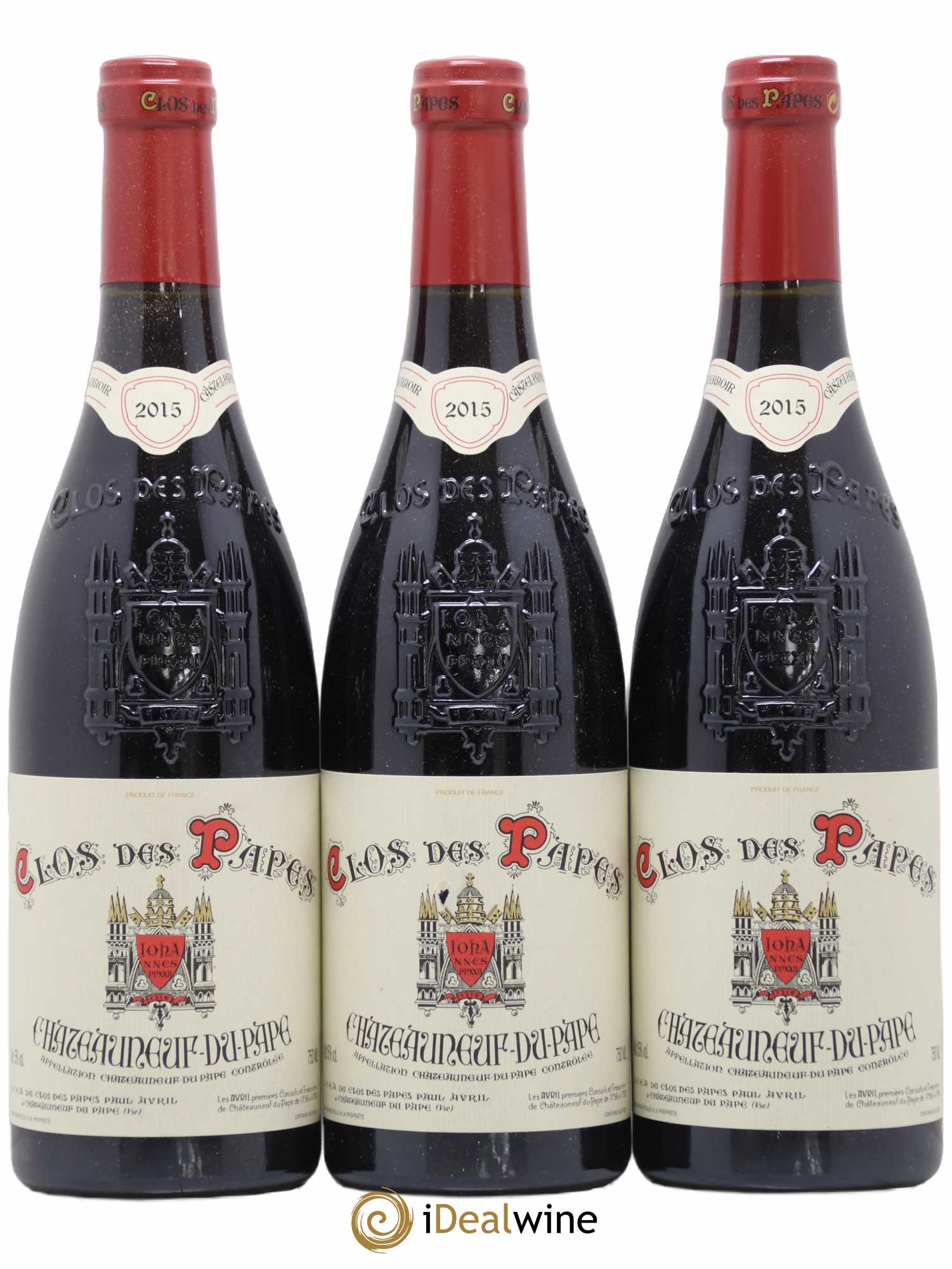 Châteauneuf-du-Pape Clos des Papes - Paul Avril 2015 - Lot de 3 bouteilles - 0