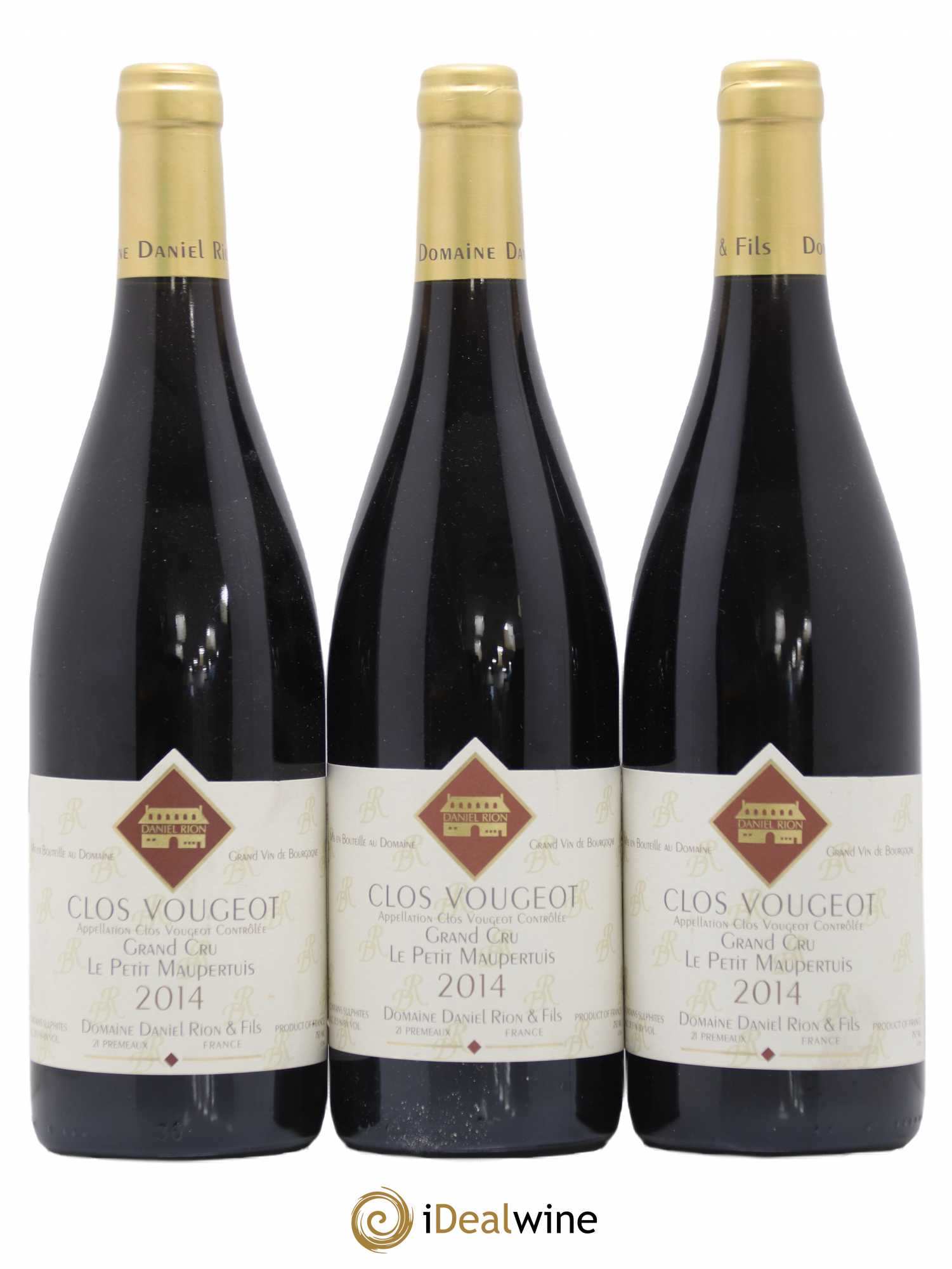 Clos de Vougeot Grand Cru Le Petit Maupertuis Daniel Rion 2014 - Lot de 3 bouteilles - 0
