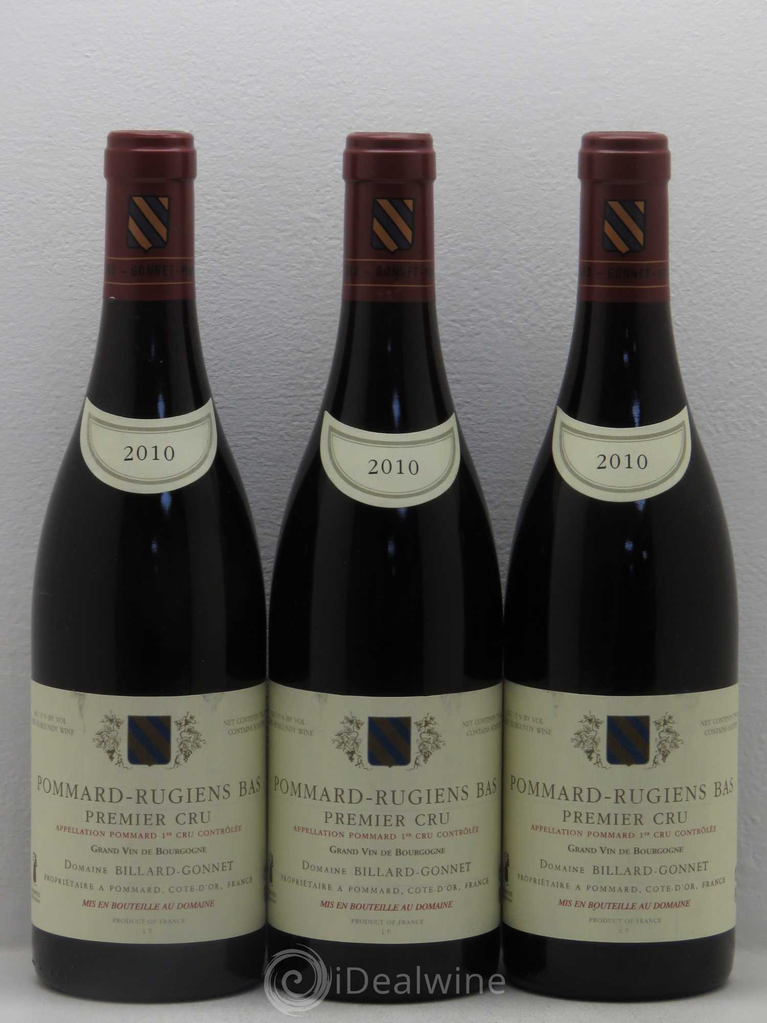 Pommard 1er Cru Billard Gonnet 2010 - Lot de 3 bouteilles - 0