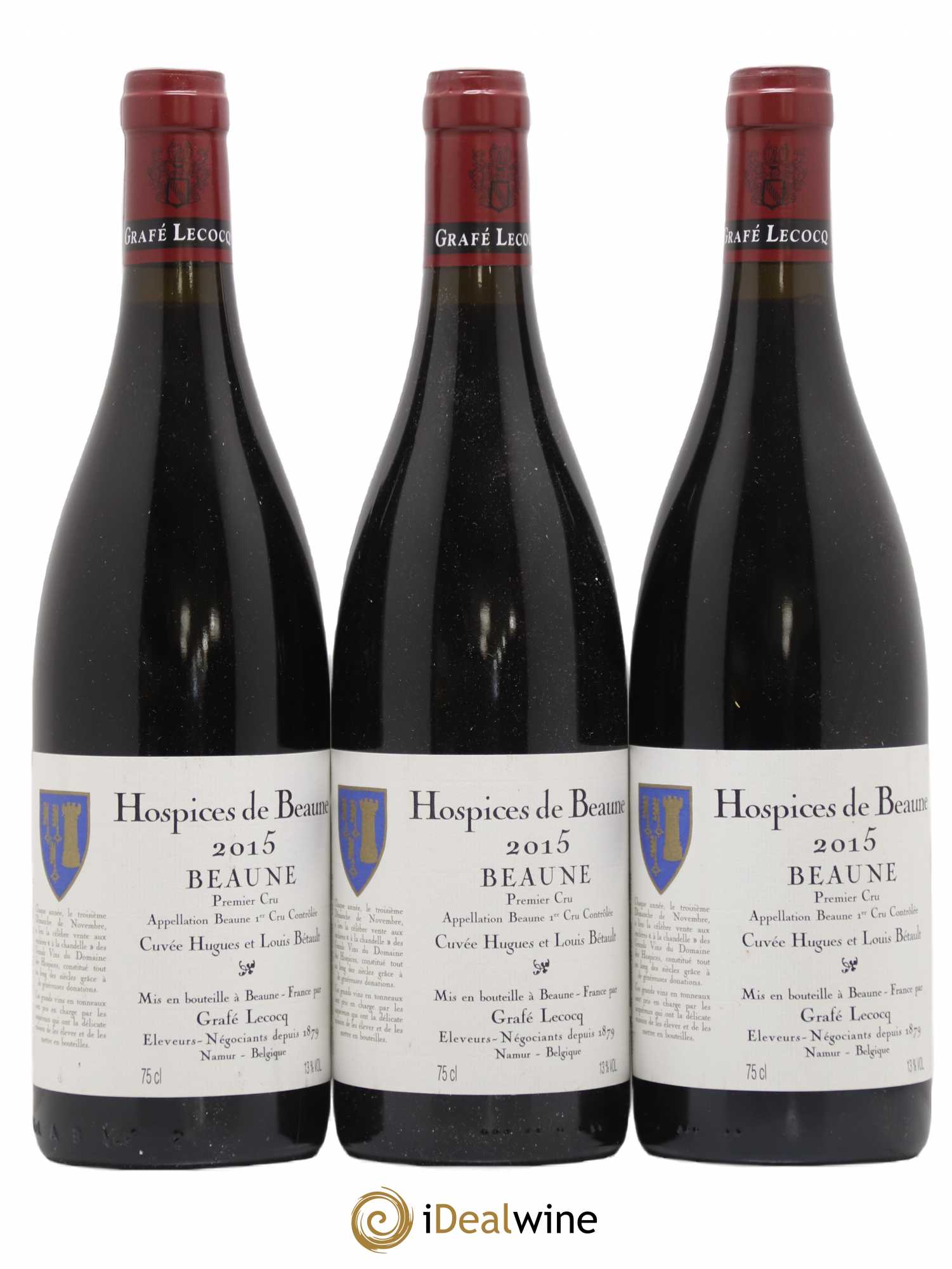 Beaune 1er Cru Cuvée Hugues et Louis Bétault Grafé Lecocq Hospices de Beaune 2015 - Posten von 6 Flaschen - 1