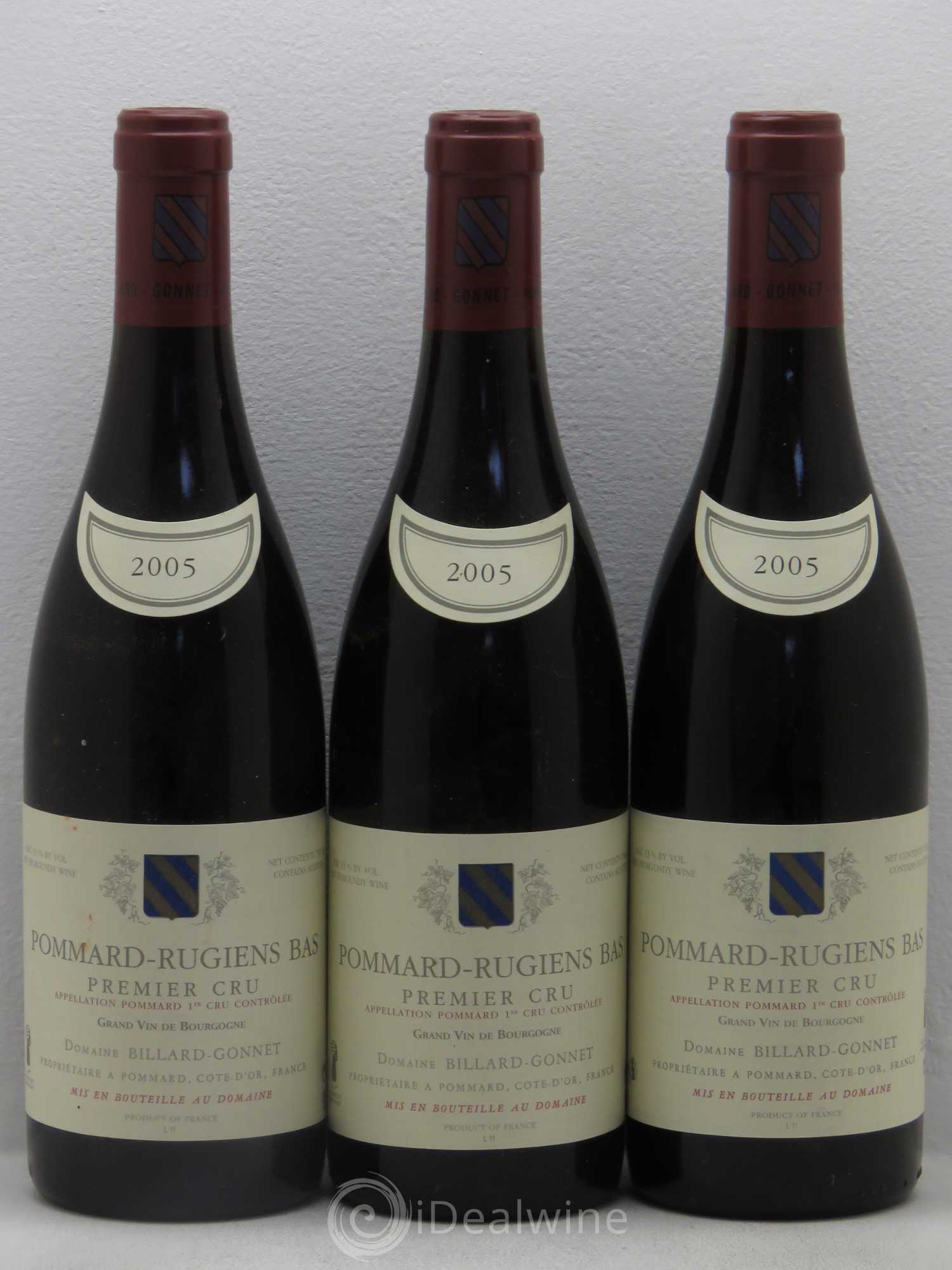 Pommard 1er Cru Billard Gonnet 2005 - Lot de 3 bouteilles - 0