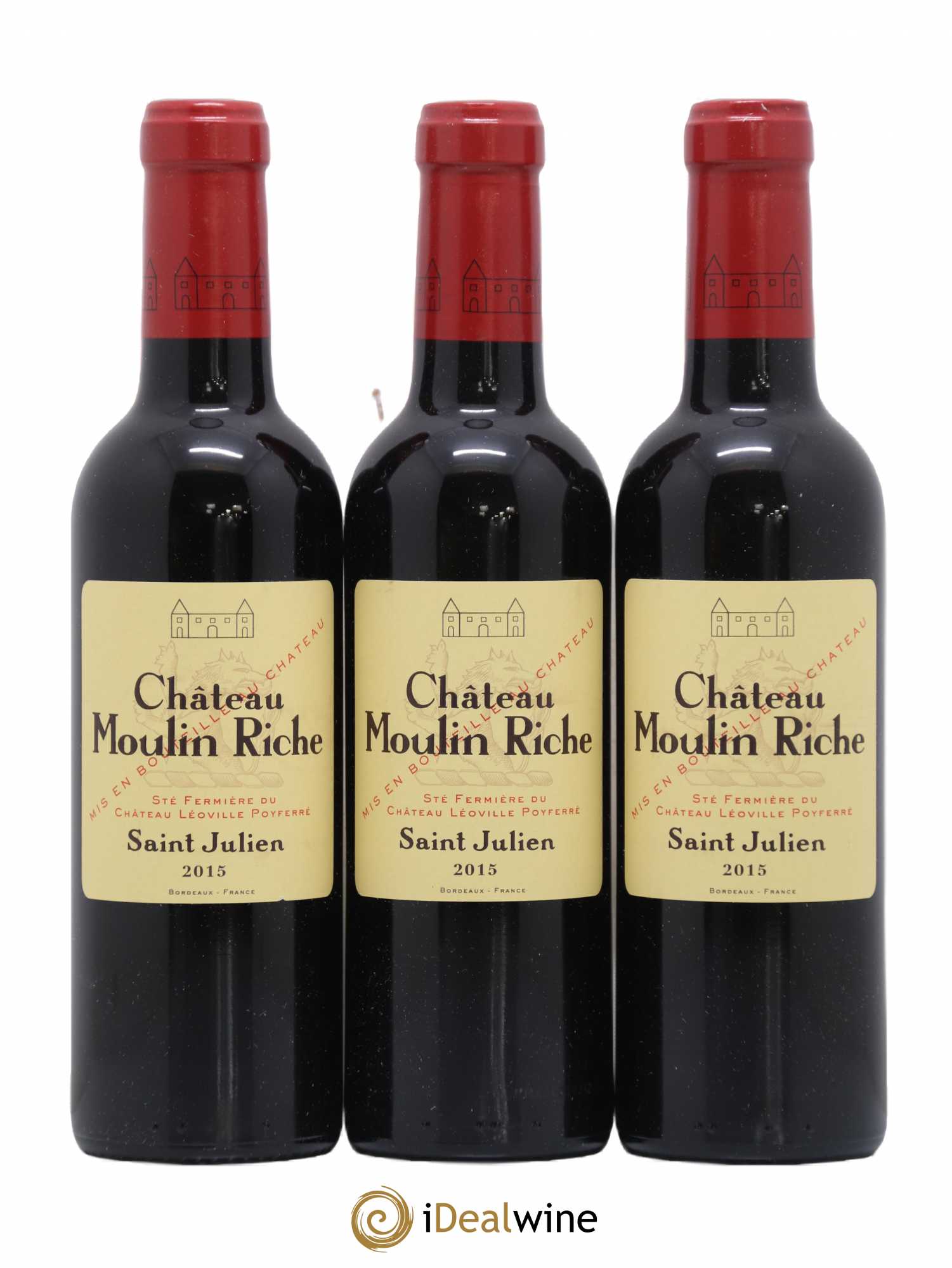 Château Moulin Riche 2015 - Posten von 3 Demi-Flaschen - 0
