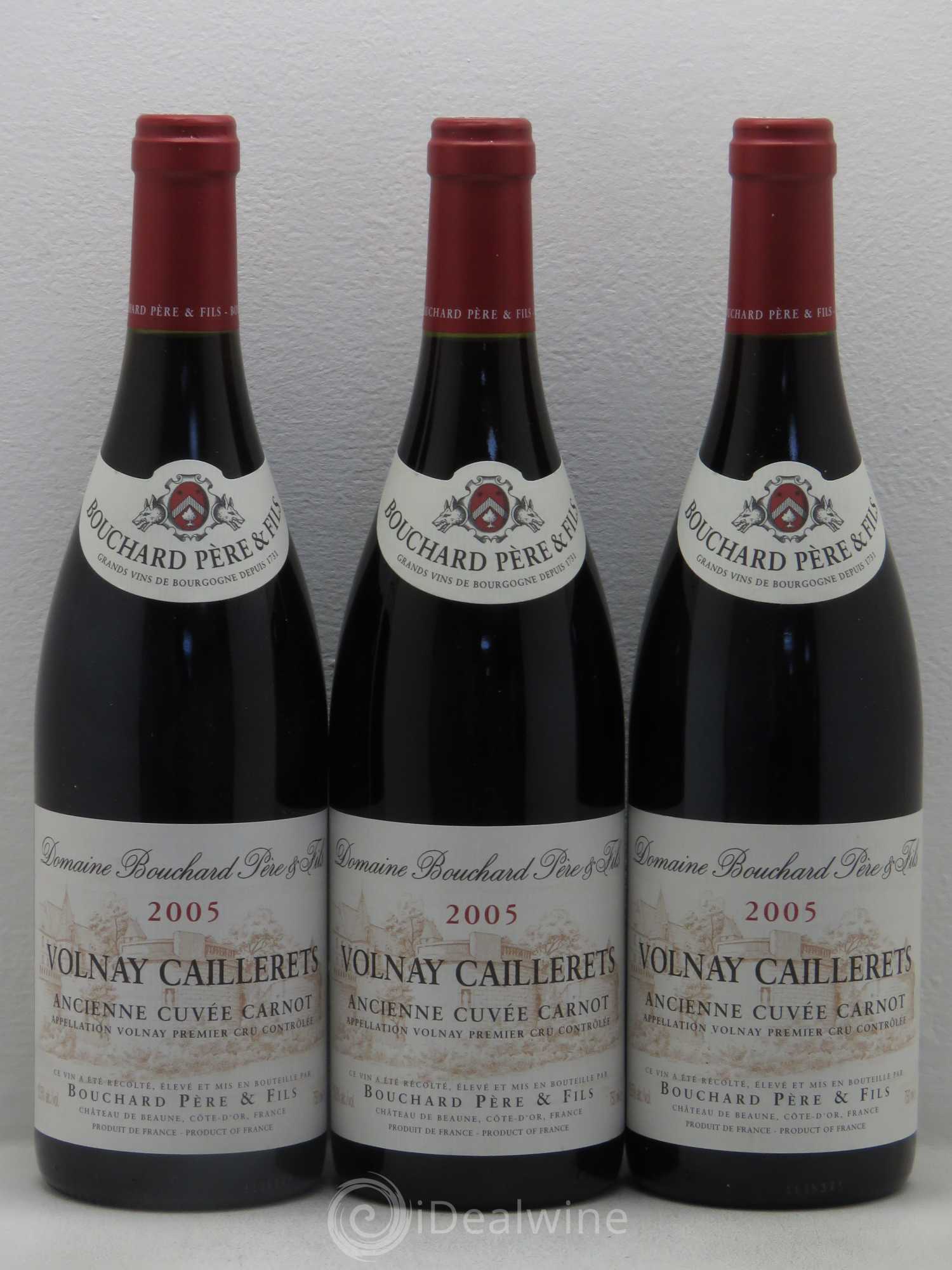 Volnay 1er Cru Caillerets - Ancienne Cuvée Carnot Bouchard Père & Fils 2005 - Lot de 3 bouteilles - 0