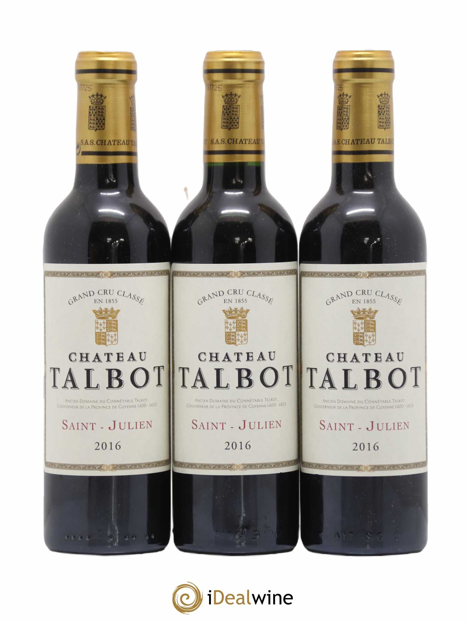 Château Talbot 4ème Grand Cru Classé 2016 - Lot de 3 demi bouteilles - 0