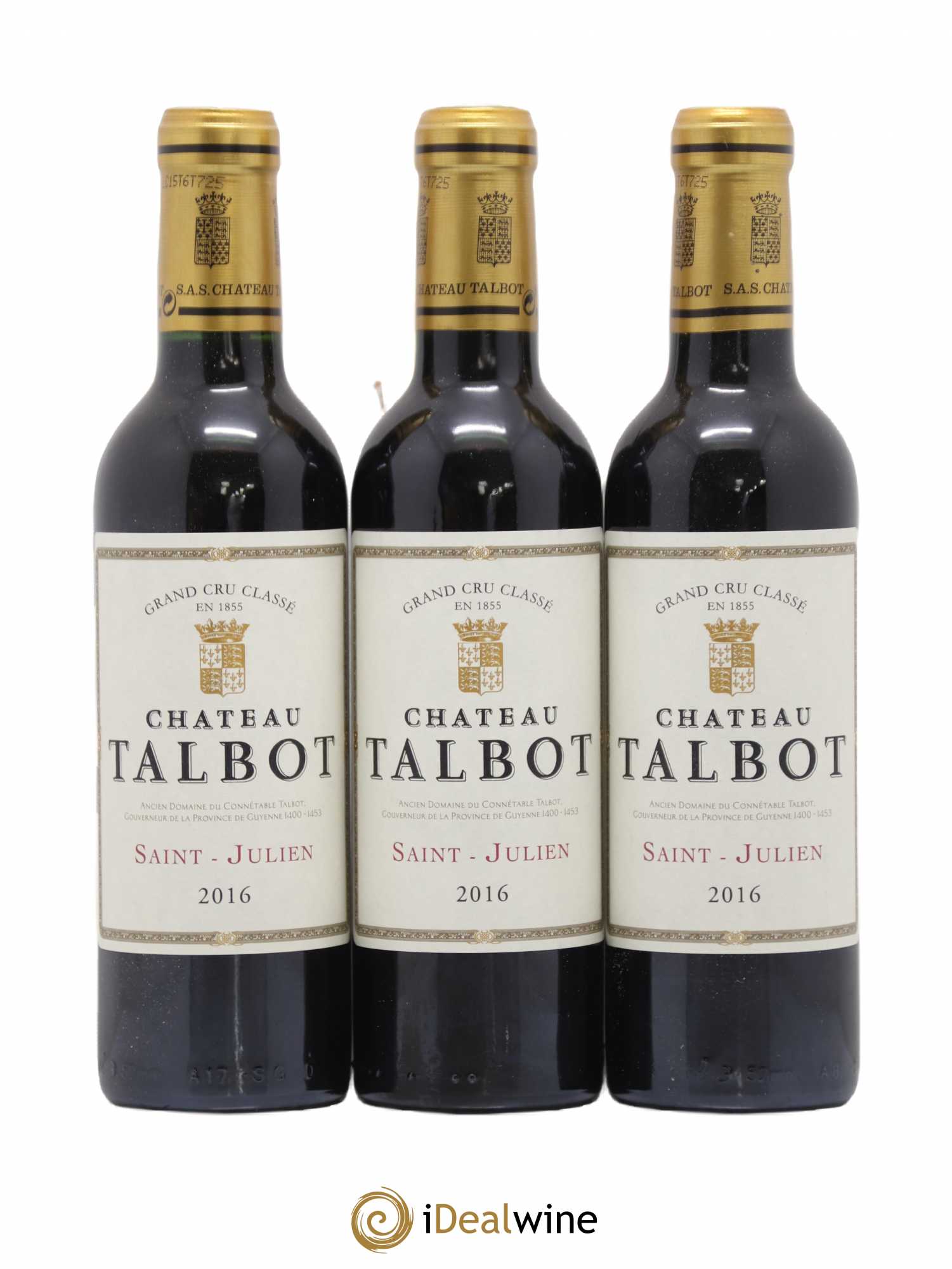 Château Talbot 4ème Grand Cru Classé 2016 - Lot de 3 demi bouteilles - 0