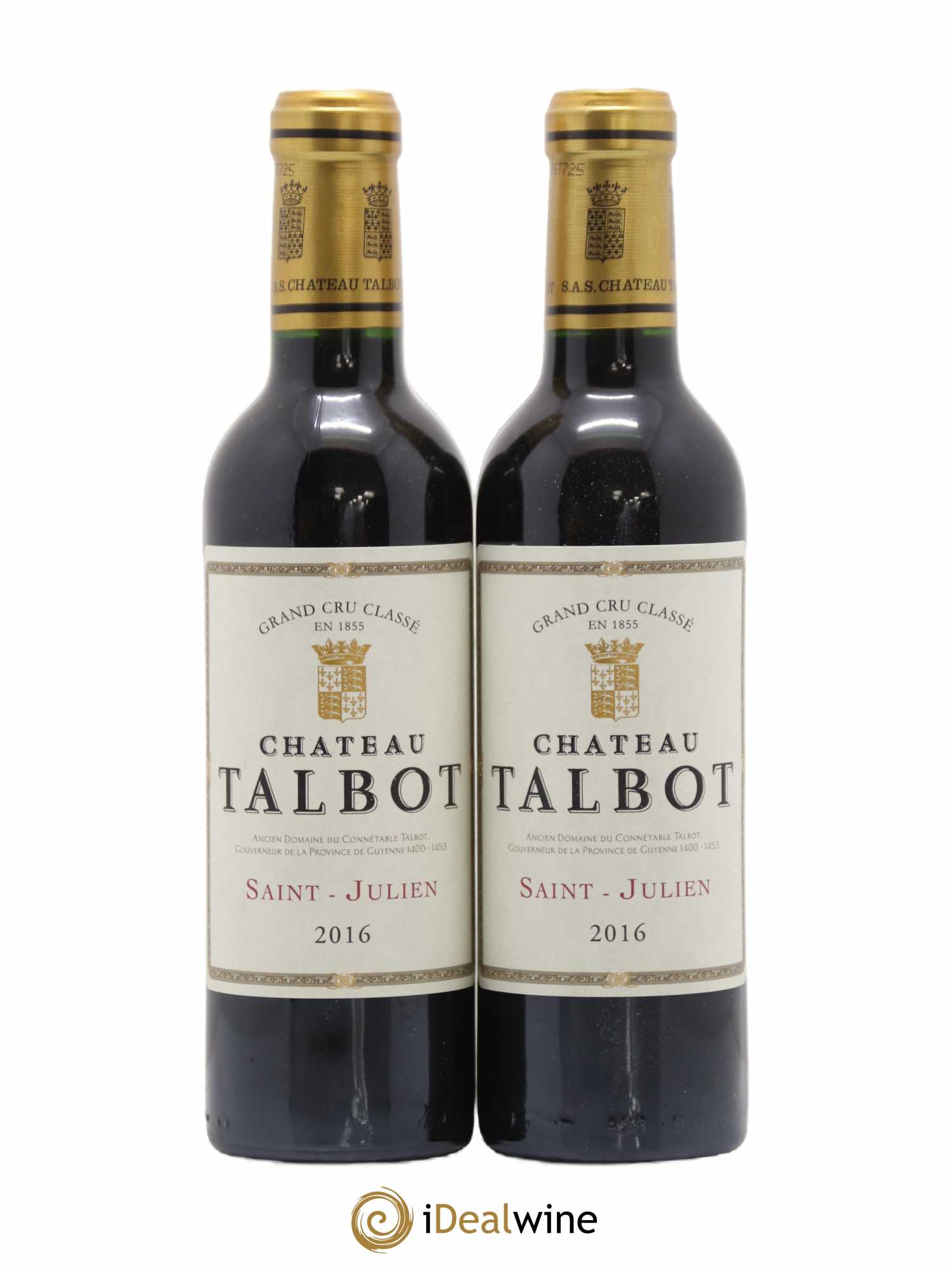 Château Talbot 4ème Grand Cru Classé 2016 - Lot de 2 demi bouteilles - 0
