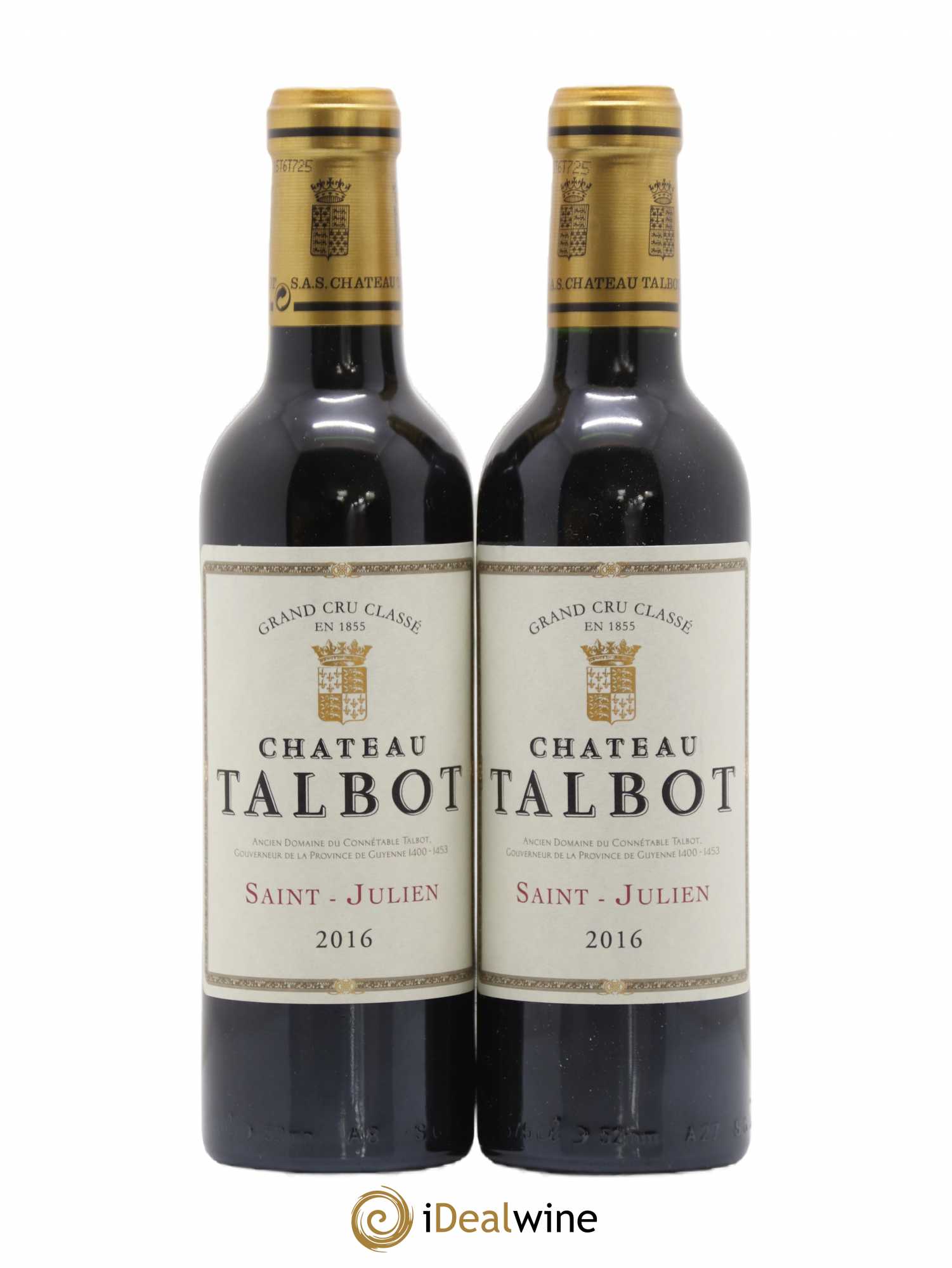 Château Talbot 4ème Grand Cru Classé 2016 - Lot de 2 demi bouteilles - 0