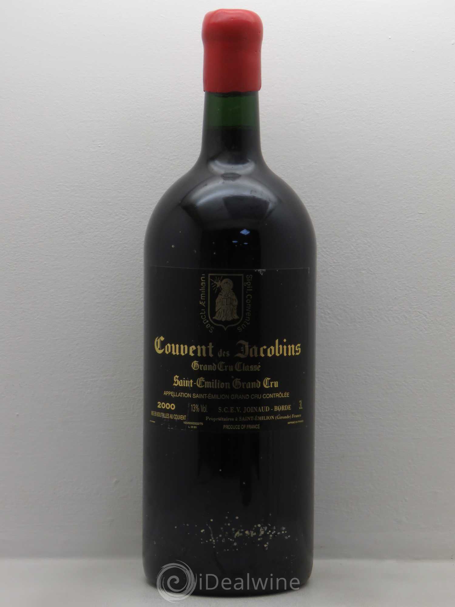 Château Couvent des Jacobins Grand Cru Classé 2000 - Lot de 1 double magnum - 0