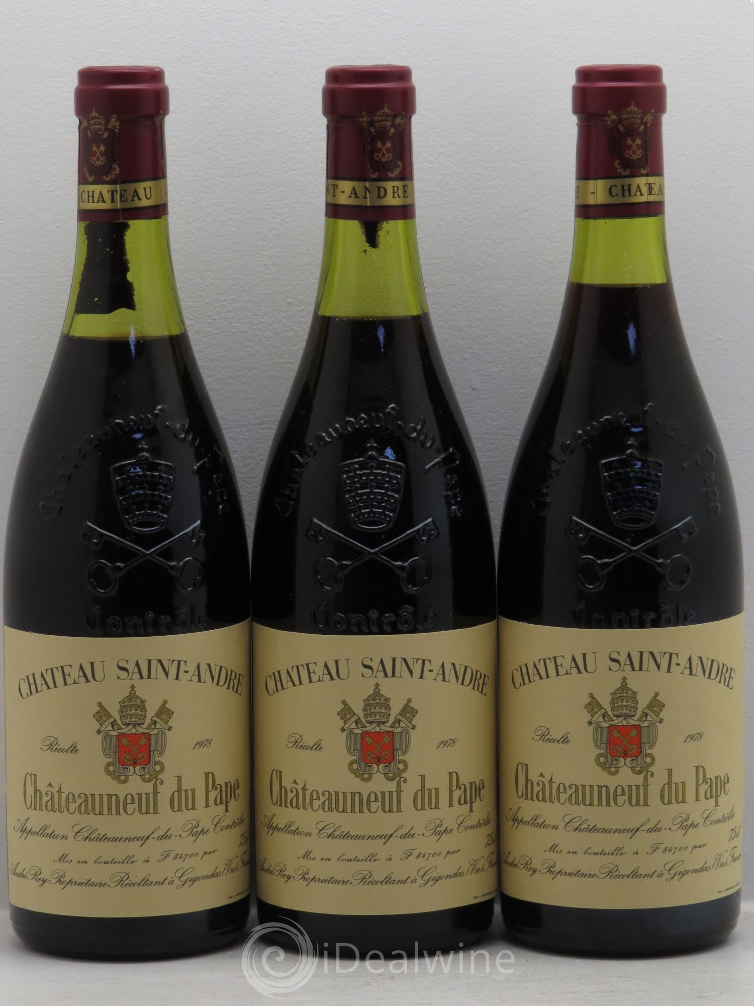 Châteauneuf-du-Pape Château Saint André 1978 - Lot de 3 bouteilles - 0