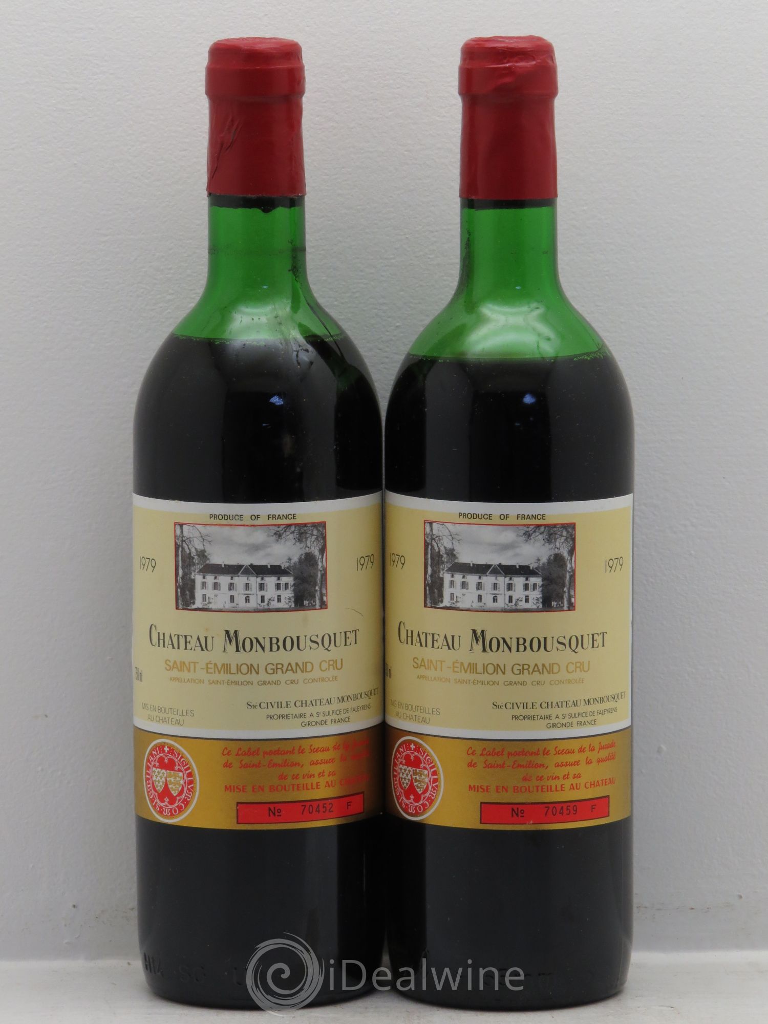 Château Monbousquet Grand Cru Classé 1979 - Lot de 2 bouteilles - 0