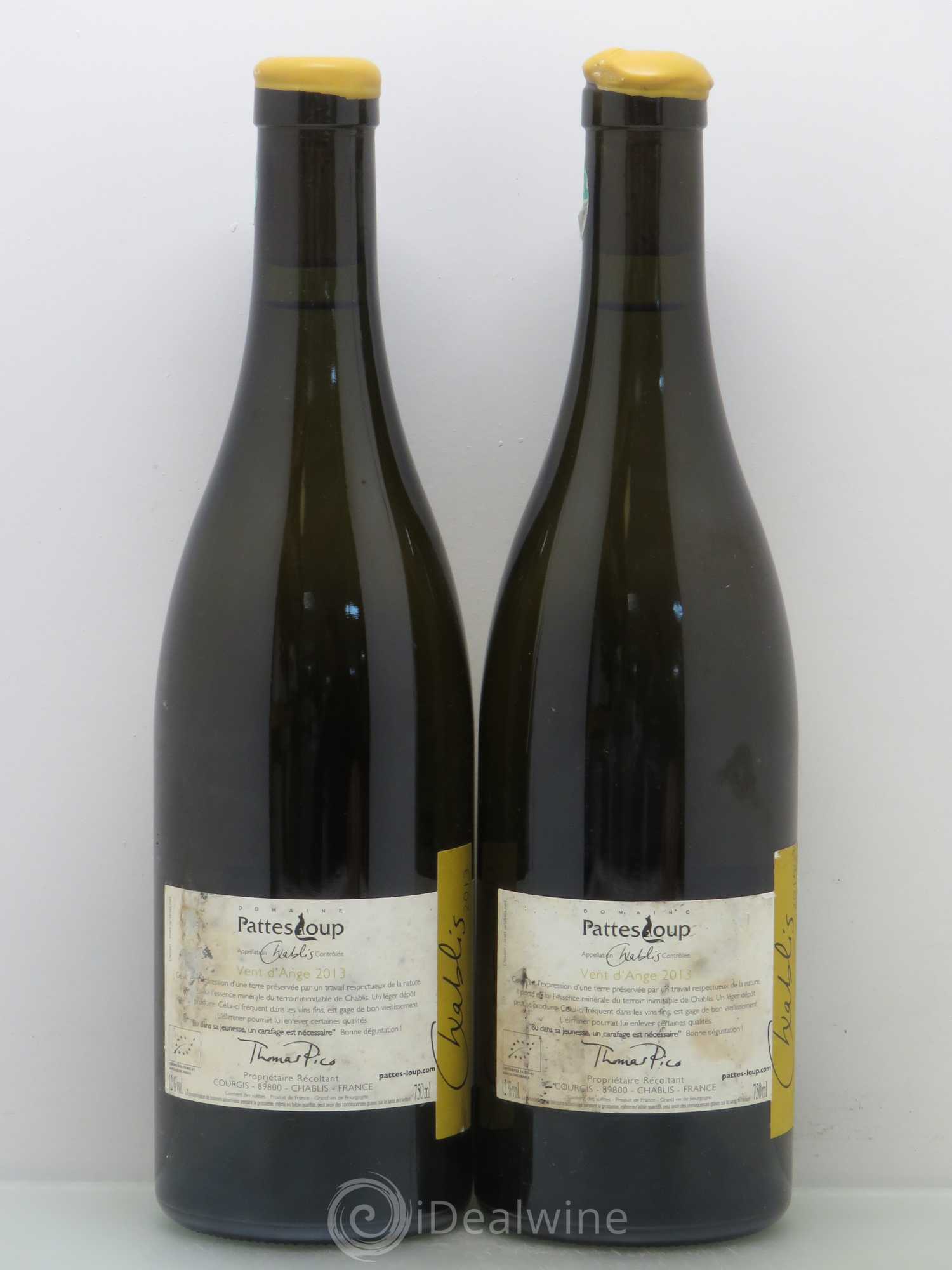 Chablis Vent D'Ange Pattes Loup Thomas Picot (sans prix de réserve) 2013 - Posten von 2 Flaschen - 1