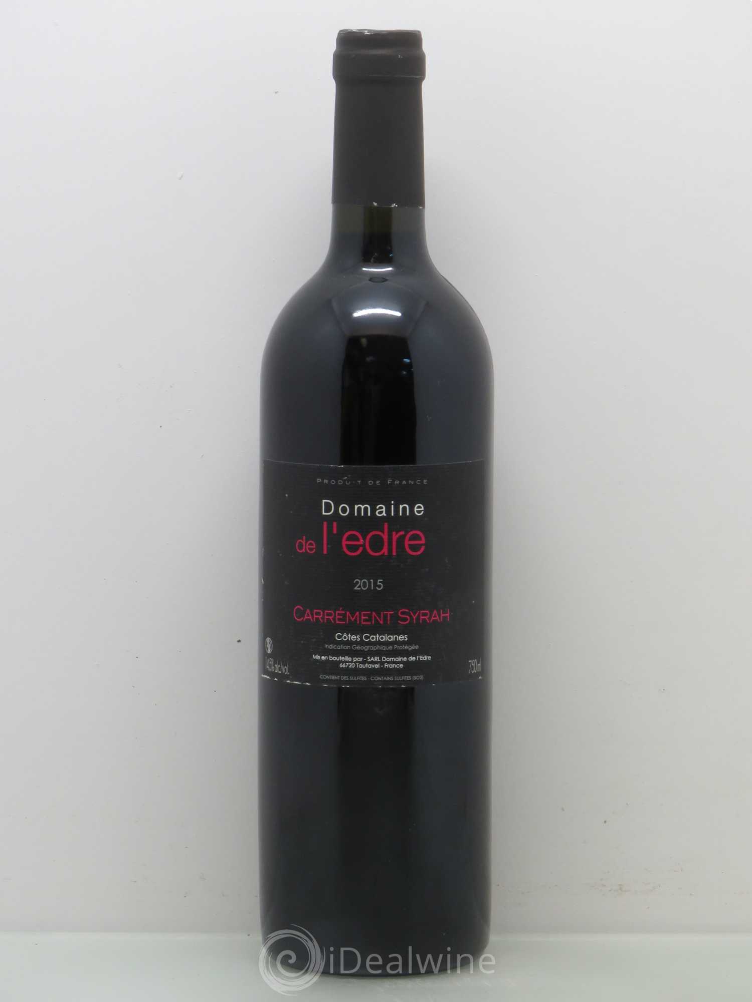 Côtes Catalanes (VDP des Côtes Catalanes) Domaine de l'Edre Carrément Syrah (sans prix de réserve) 2015 - Posten von 1 Flasche - 0