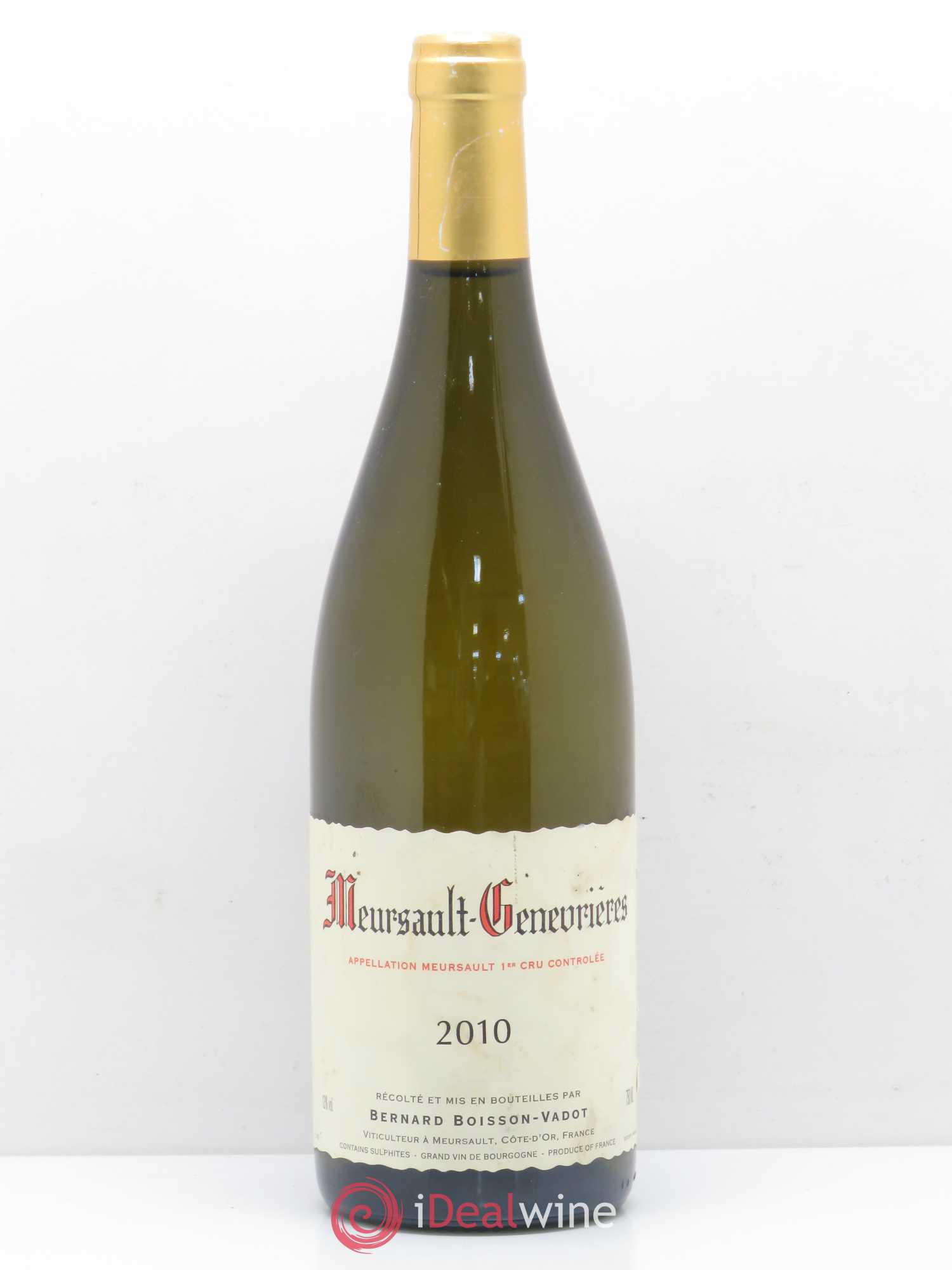 Meursault 1er Cru Genevrières Boisson-Vadot (Domaine) (sans prix de réserve) 2010 - Lot de 1 bouteille - 0