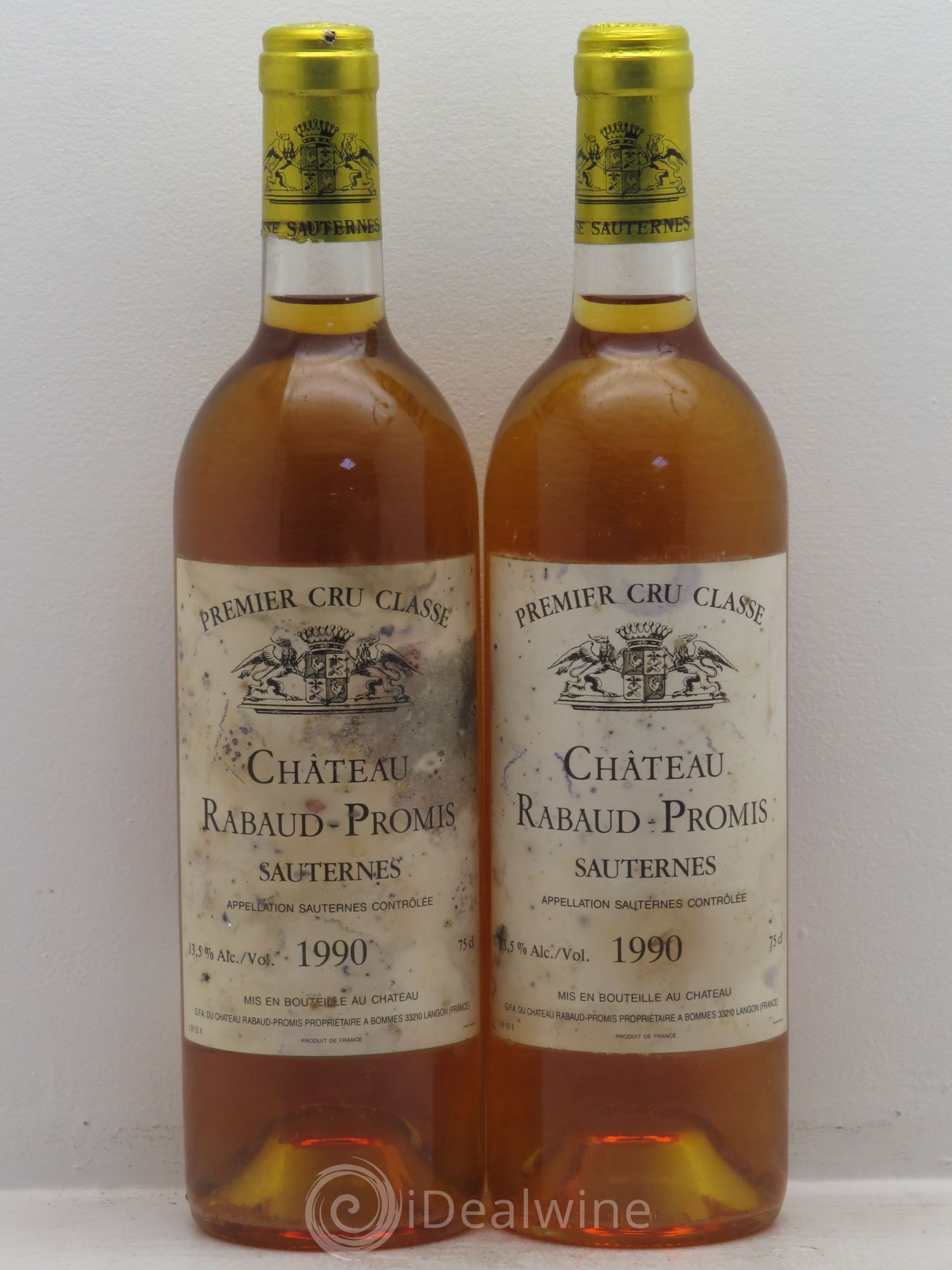 Château Rabaud Promis 1er Grand Cru Classé 1990 - Lotto di 2 bottiglie - 0