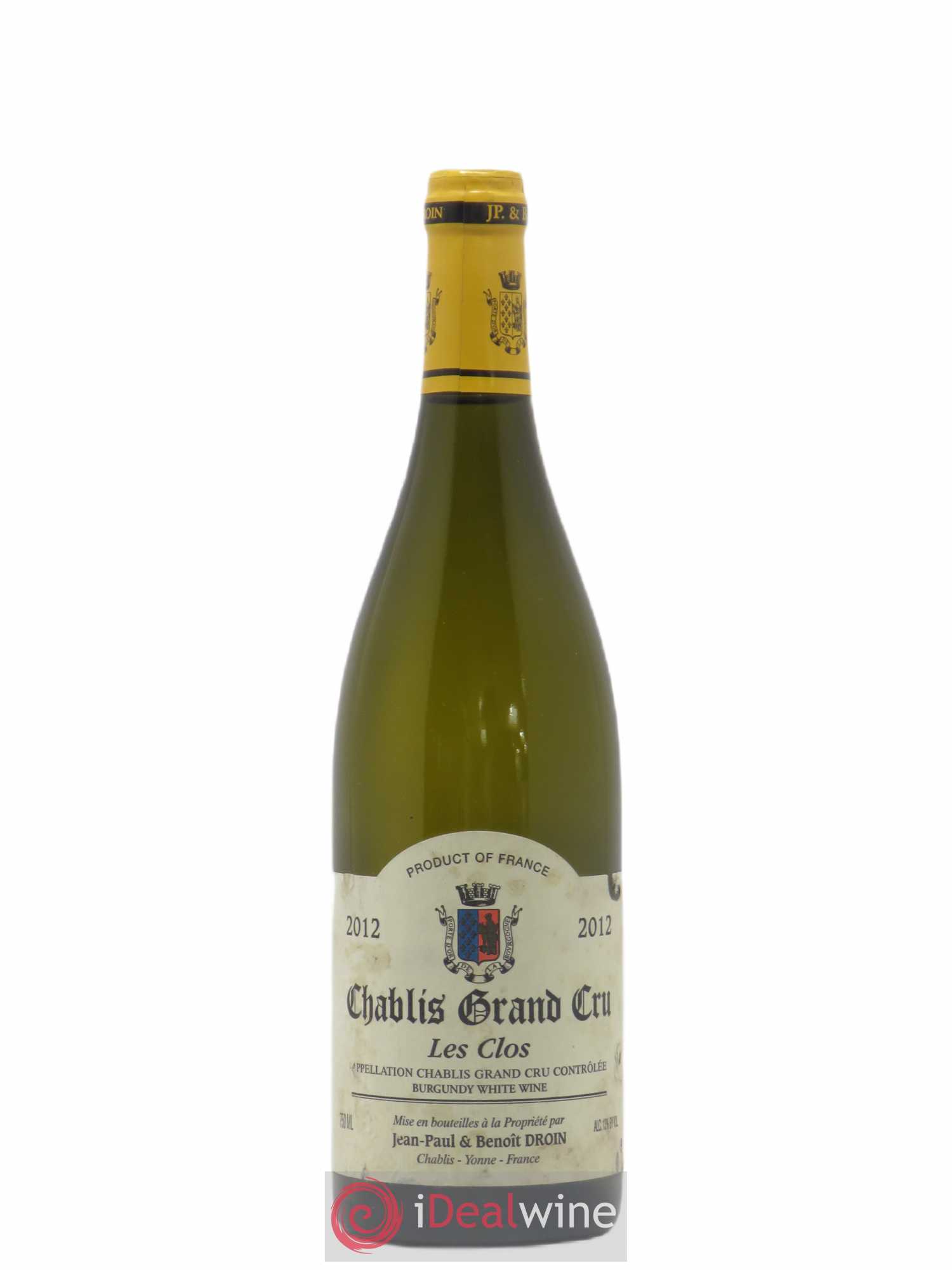 Chablis Grand Cru Les Clos Jean-Paul & Benoît Droin (Domaine) (sans prix de réserve) 2012 - Lot de 1 bouteille - 0