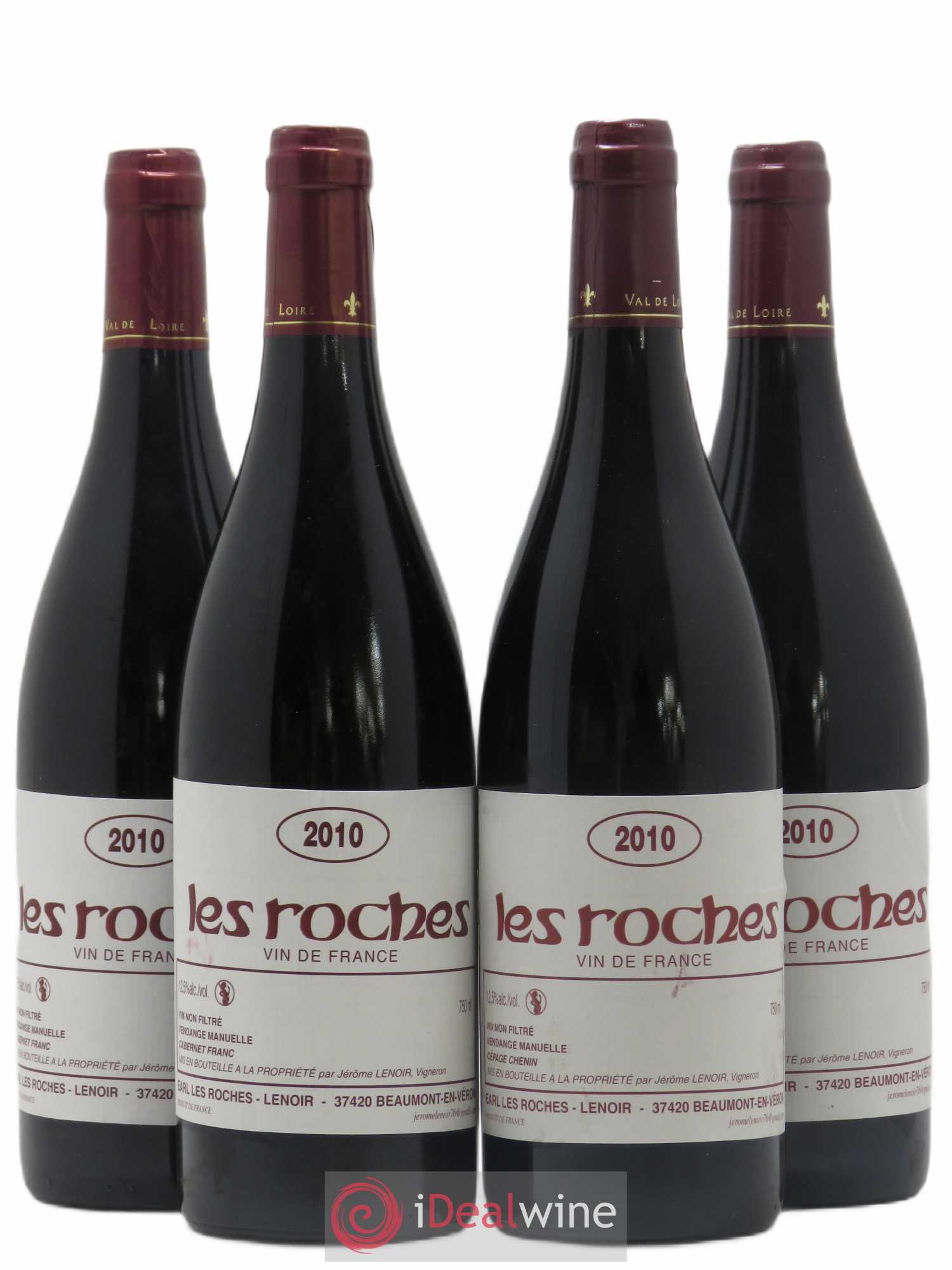 Chinon Les Roches Lenoir (Domaine) (sans prix de réserve) 2010 - Lot de 4 bouteilles - 0
