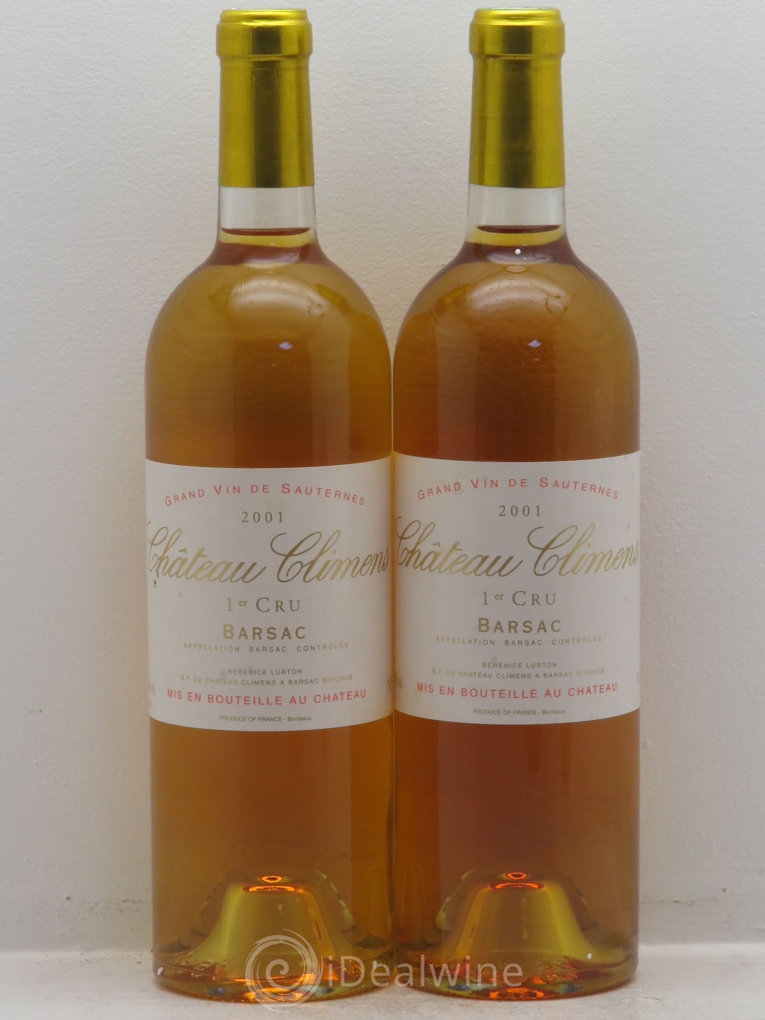 Château Climens 1er Grand Cru Classé 2001 - Lotto di 2 bottiglie - 0