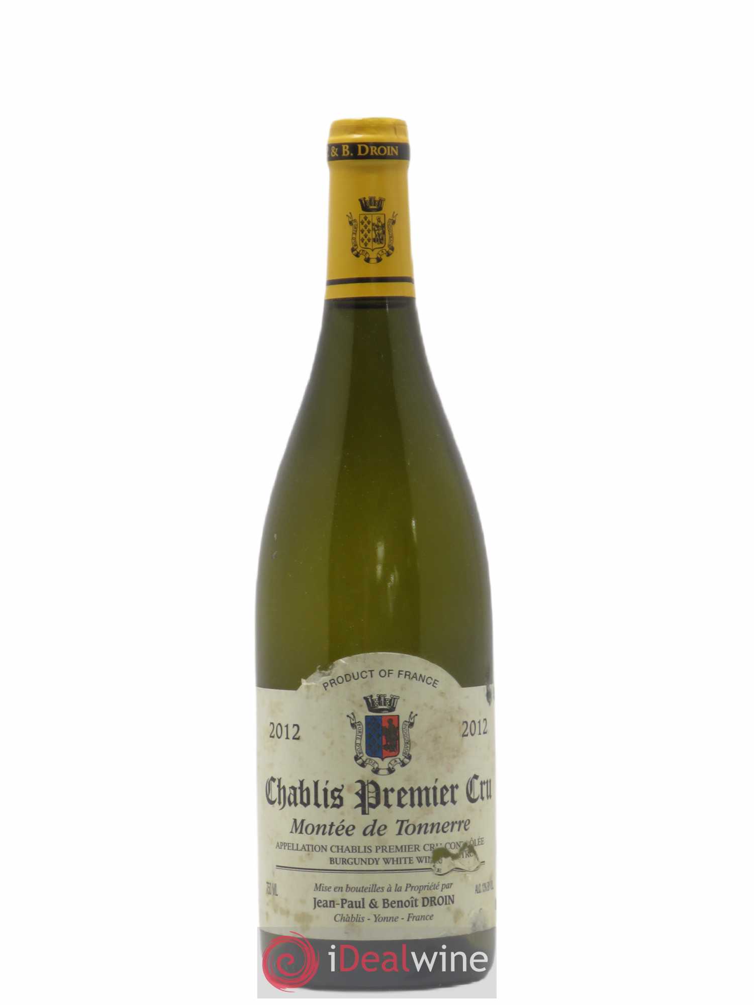 Chablis 1er Cru Montée de Tonnerre Jean-Paul & Benoît Droin (Domaine) (sans prix de réserve) 2012 - Lot de 1 bouteille - 0