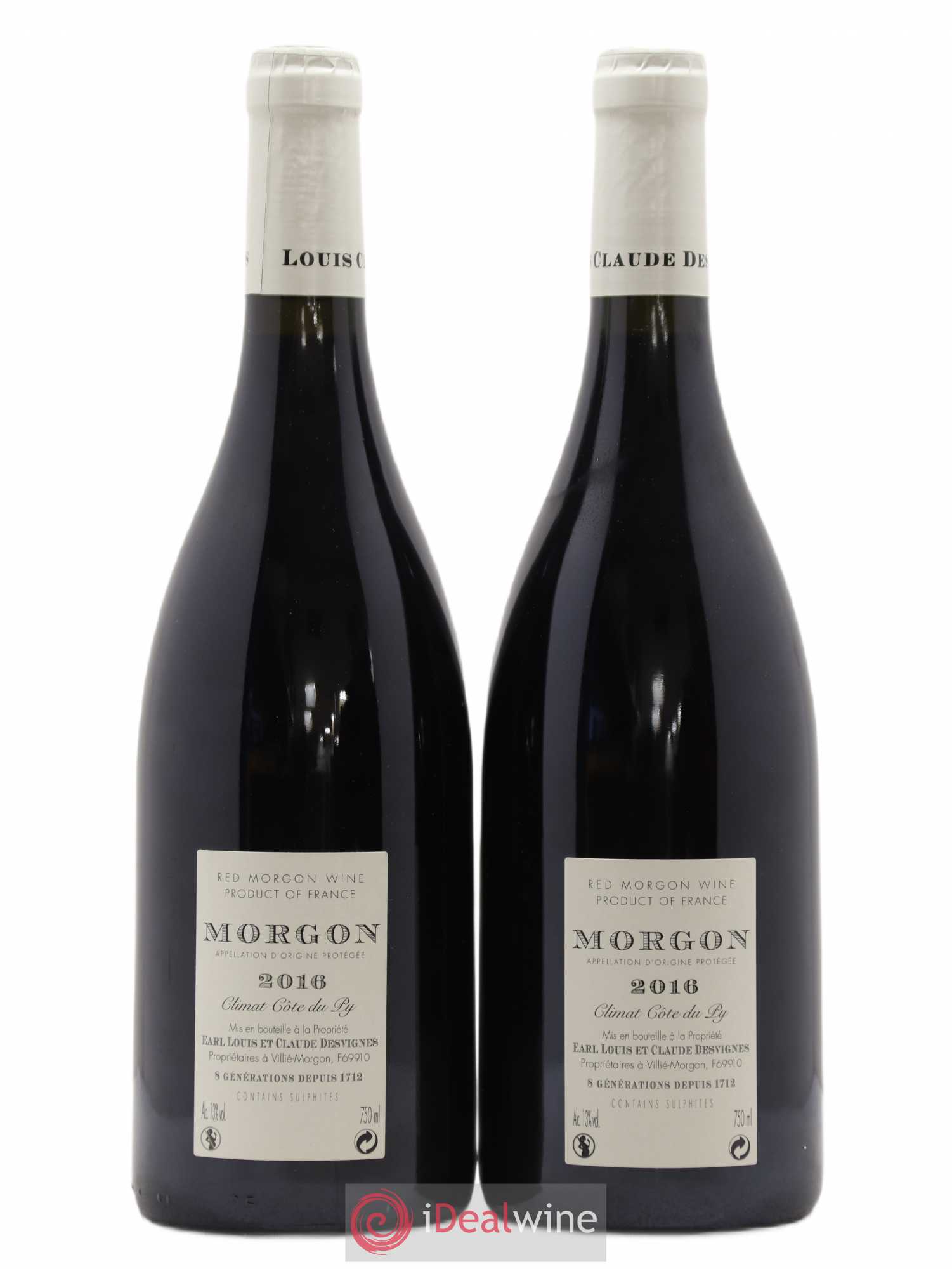 Morgon Côte de Py Javernières Louis-Claude Desvignes (sans prix de réserve) 2016 - Lot de 2 bouteilles - 1