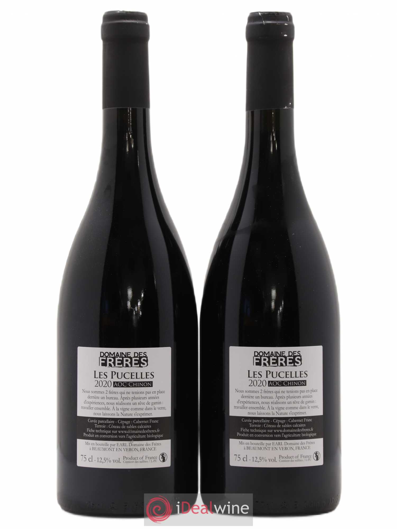 Chinon Les Pucelles domaine des Frères (sans prix de réserve) 2020 - Posten von 2 Flaschen - 1