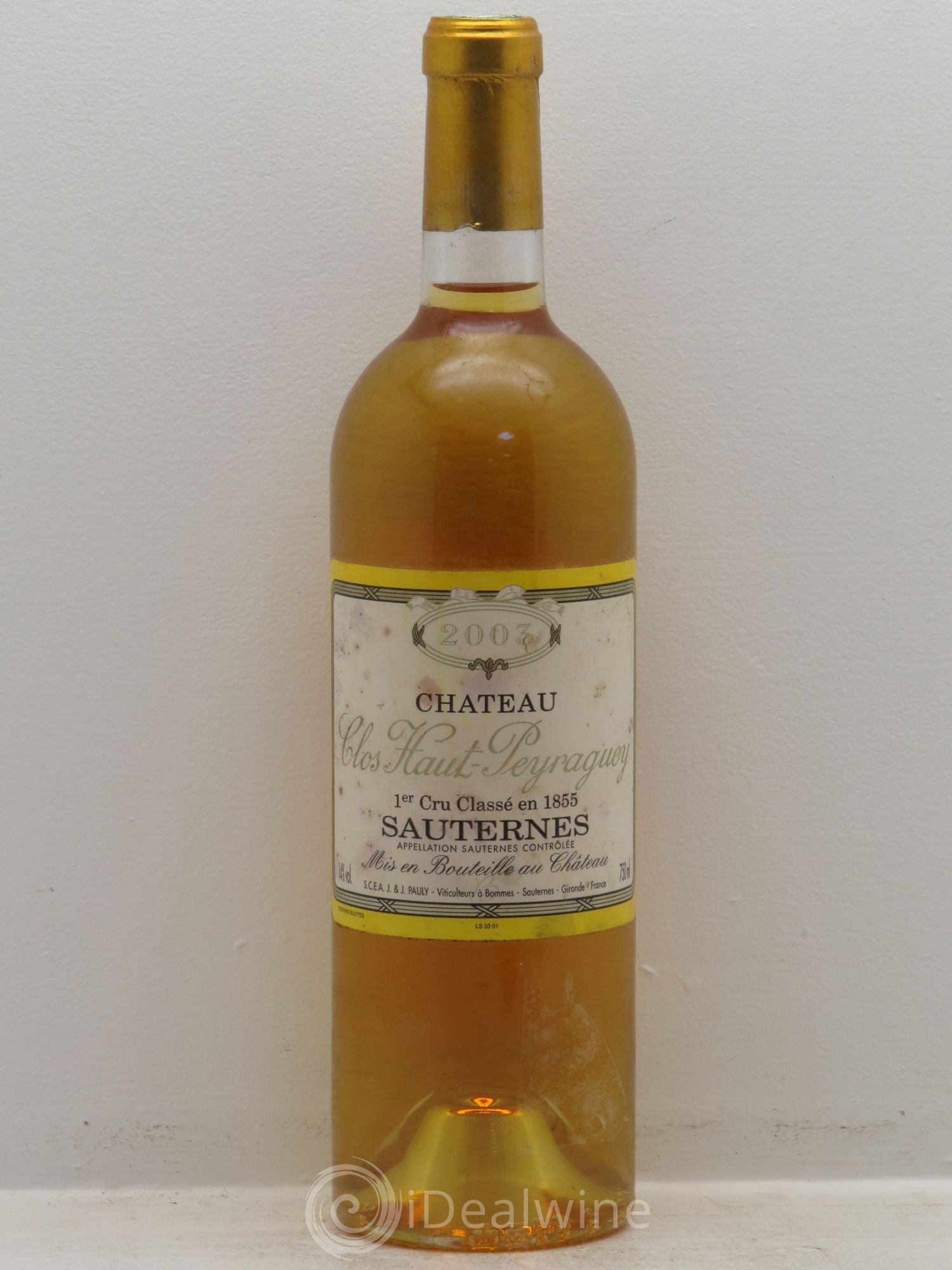 Clos Haut-Peyraguey 1er Grand Cru Classé (senza prezzo di riserva) 2003 - Lotto di 1 bottiglia - 0