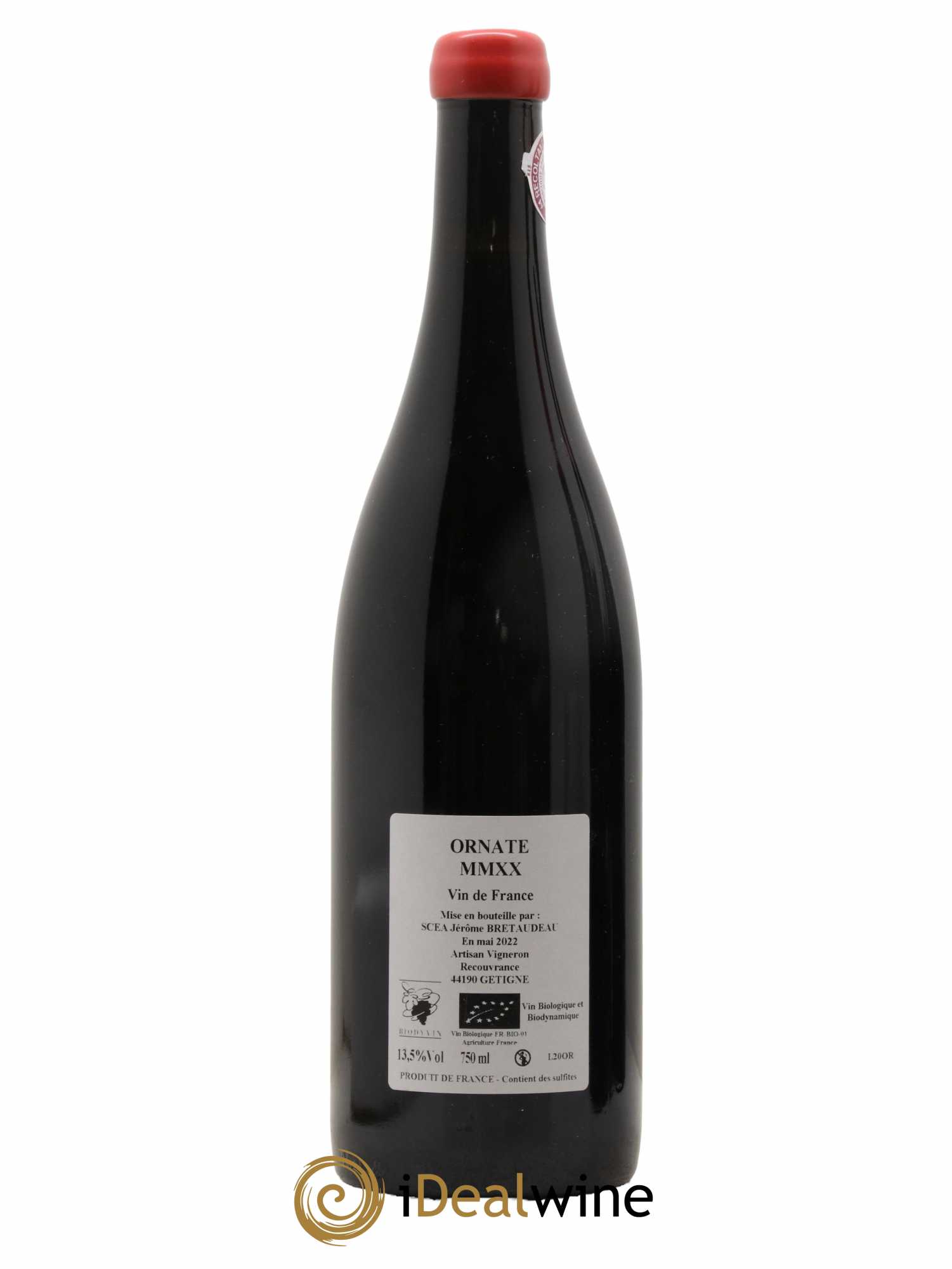 Vin de France Merlot Ornaté Jérôme Bretaudeau - Domaine de Bellevue 2020 - Lot de 1 bouteille - 1