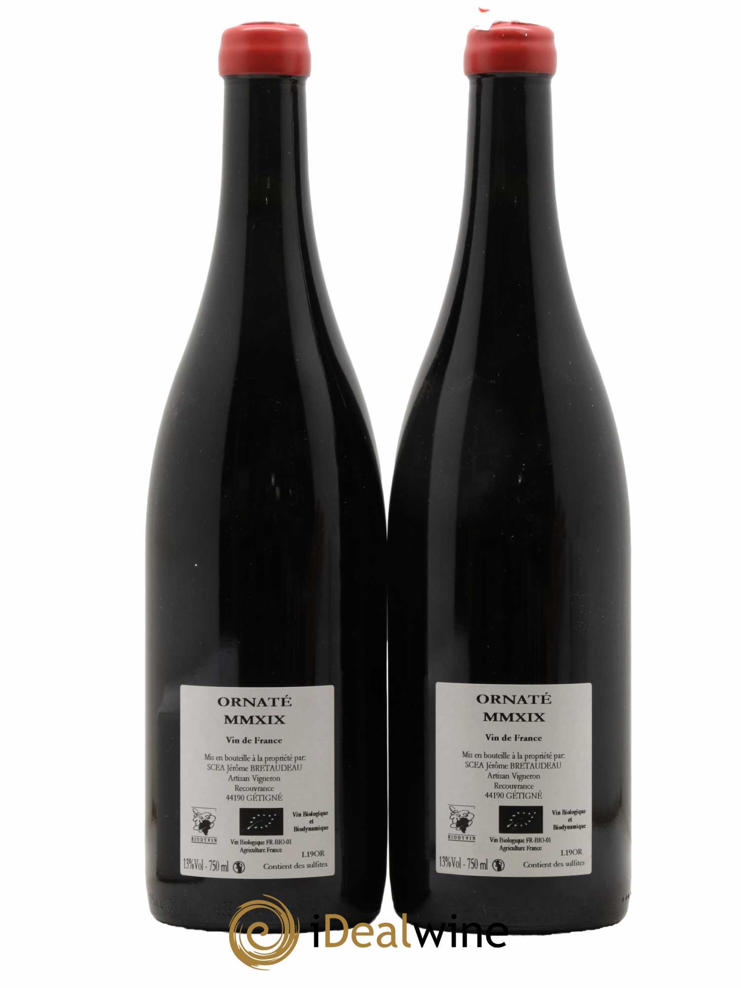 Vin de France Merlot Ornaté Jérôme Bretaudeau - Domaine de Bellevue 2019 - Posten von 2 Flaschen - 1