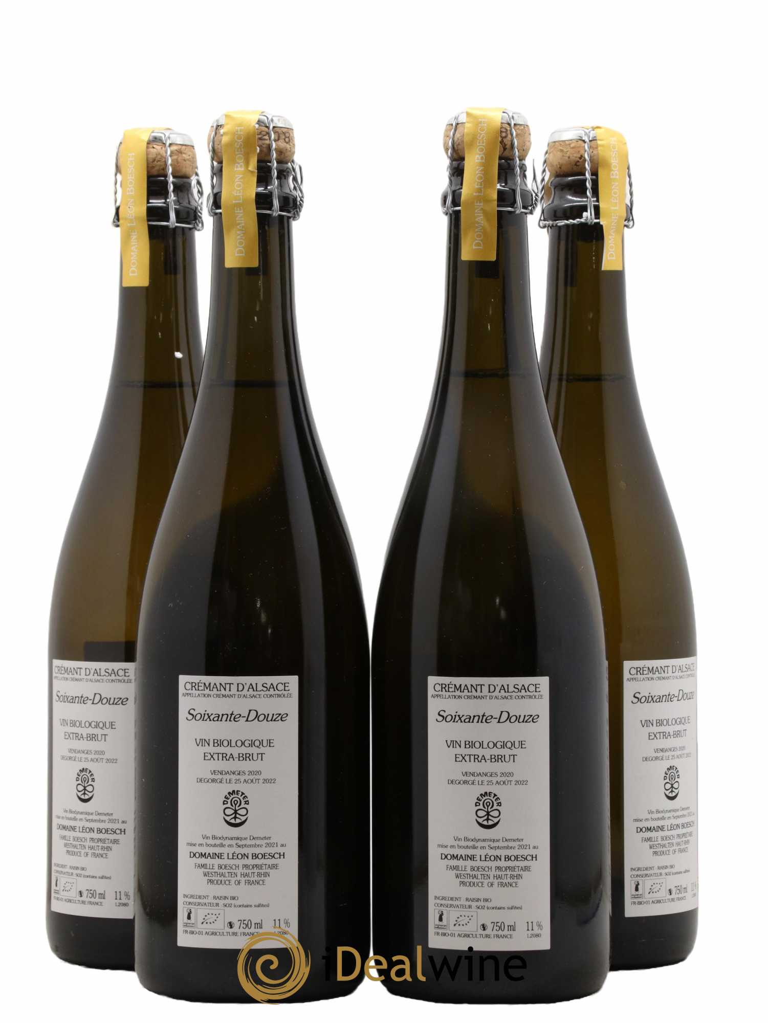 Crémant d'Alsace Extra Brut Domaine Léon Boesch cuvée Soixante Douze 2020 - Posten von 4 Flaschen - 1