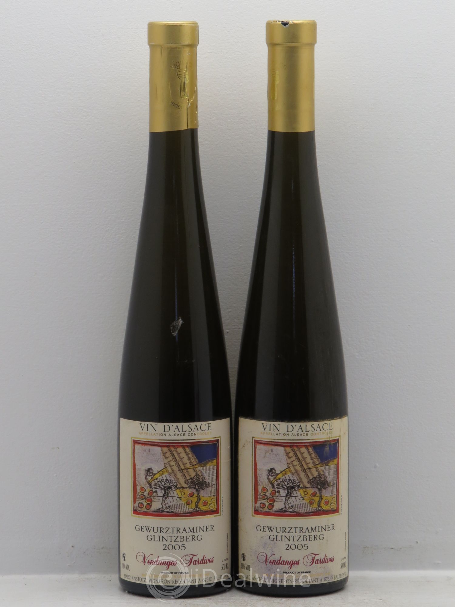 Gewurztraminer Vendanges Tardives Glintzberg Anstotz (sans prix de réserve) 2005 - Lotto di 2 bottiglie - 0