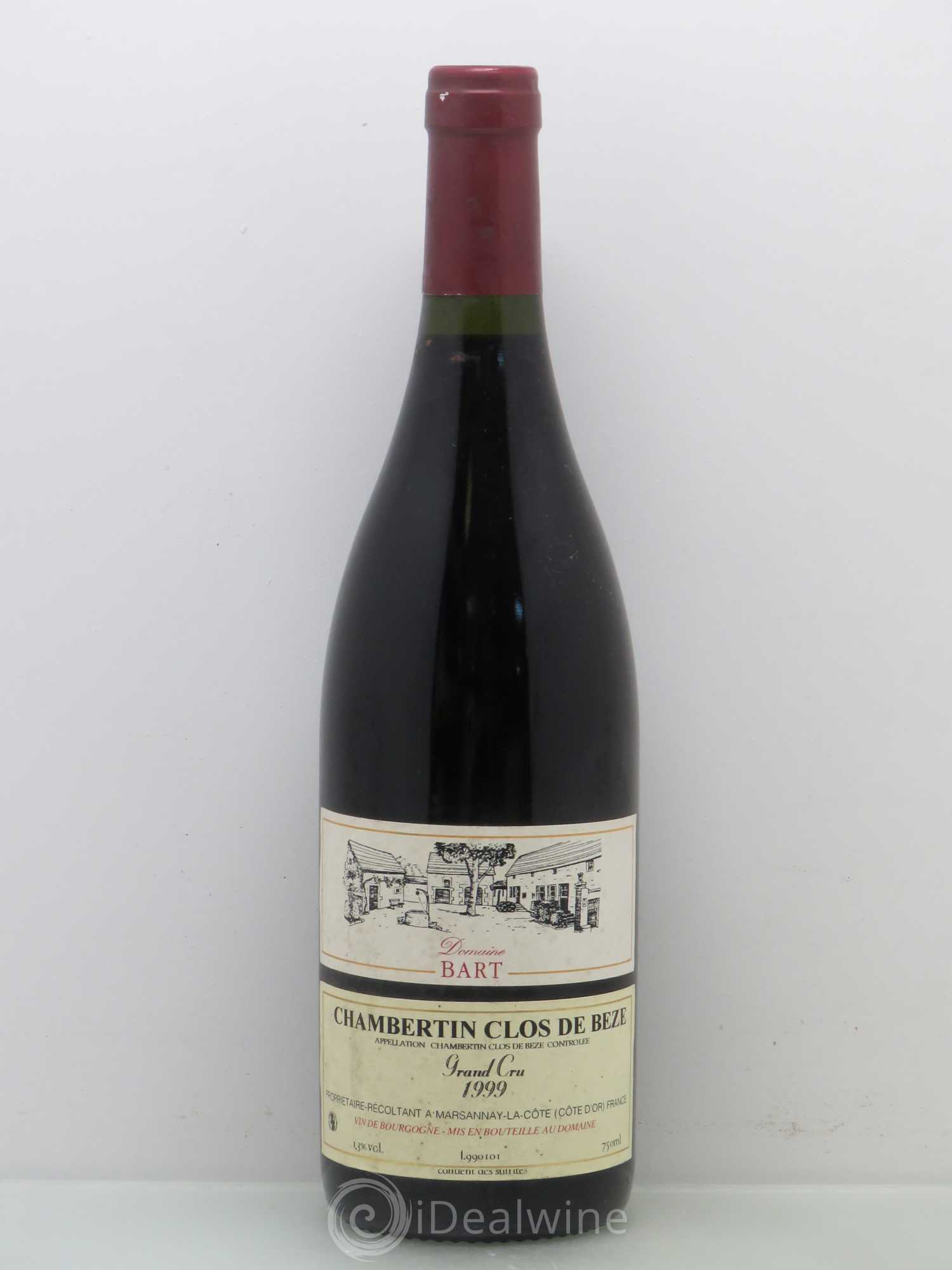 Chambertin Clos de Bèze Grand Cru Domaine Bart (sans prix de réserve) 1999 - Posten von 1 Flasche - 0