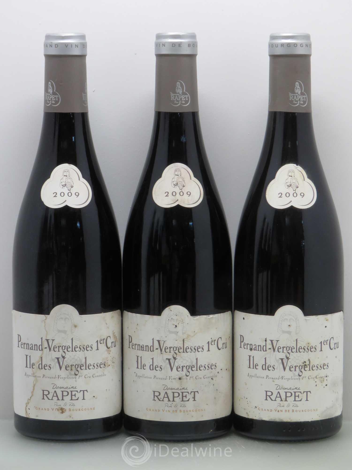 Pernand-Vergelesses 1er Cru Iles Des Vergelesses Domaine Rapet (sans prix de réserve) 2009 - Posten von 6 Flaschen - 1