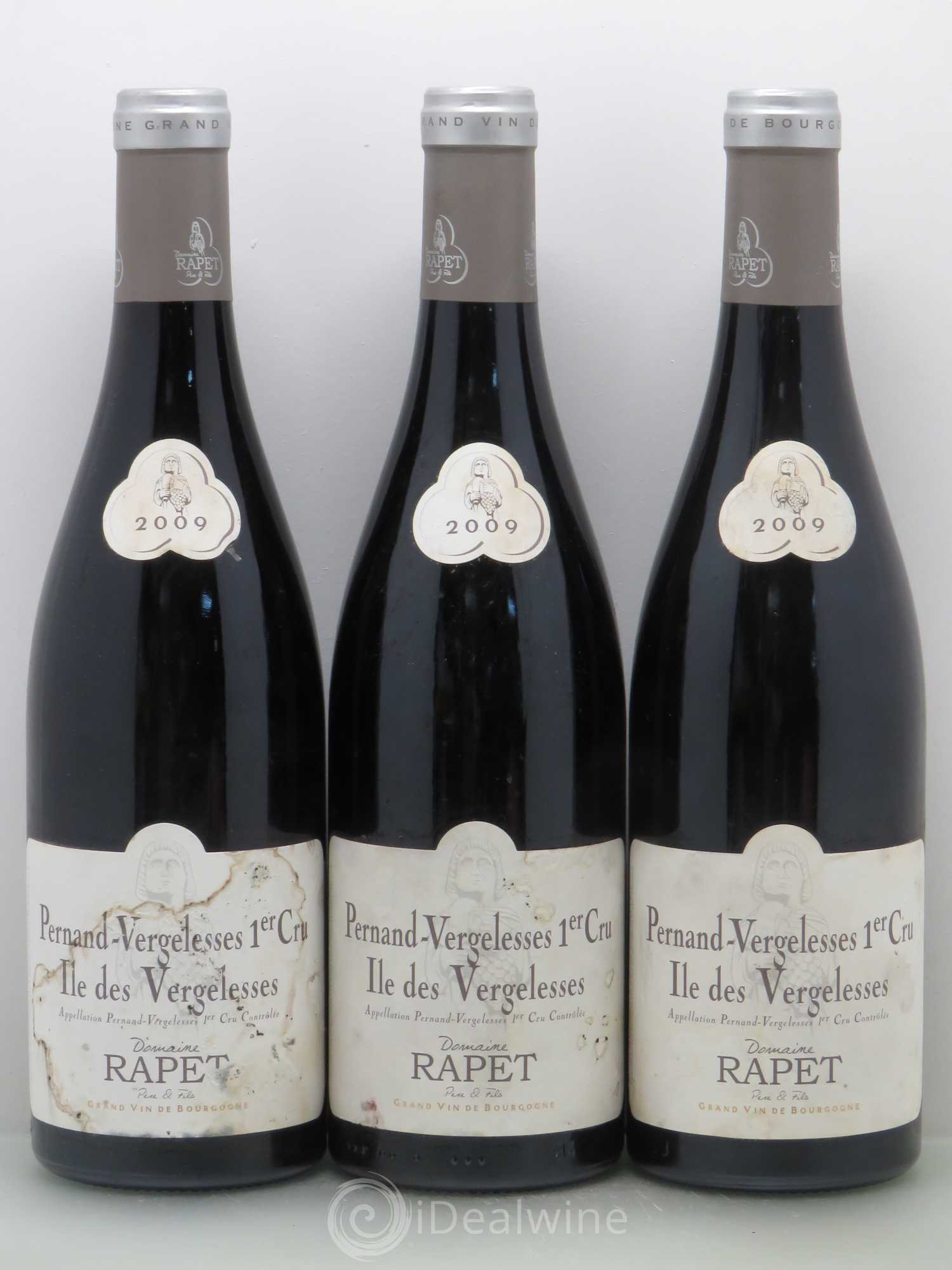 Pernand-Vergelesses 1er Cru Iles Des Vergelesses Domaine Rapet (sans prix de réserve) 2009 - Posten von 6 Flaschen - 2